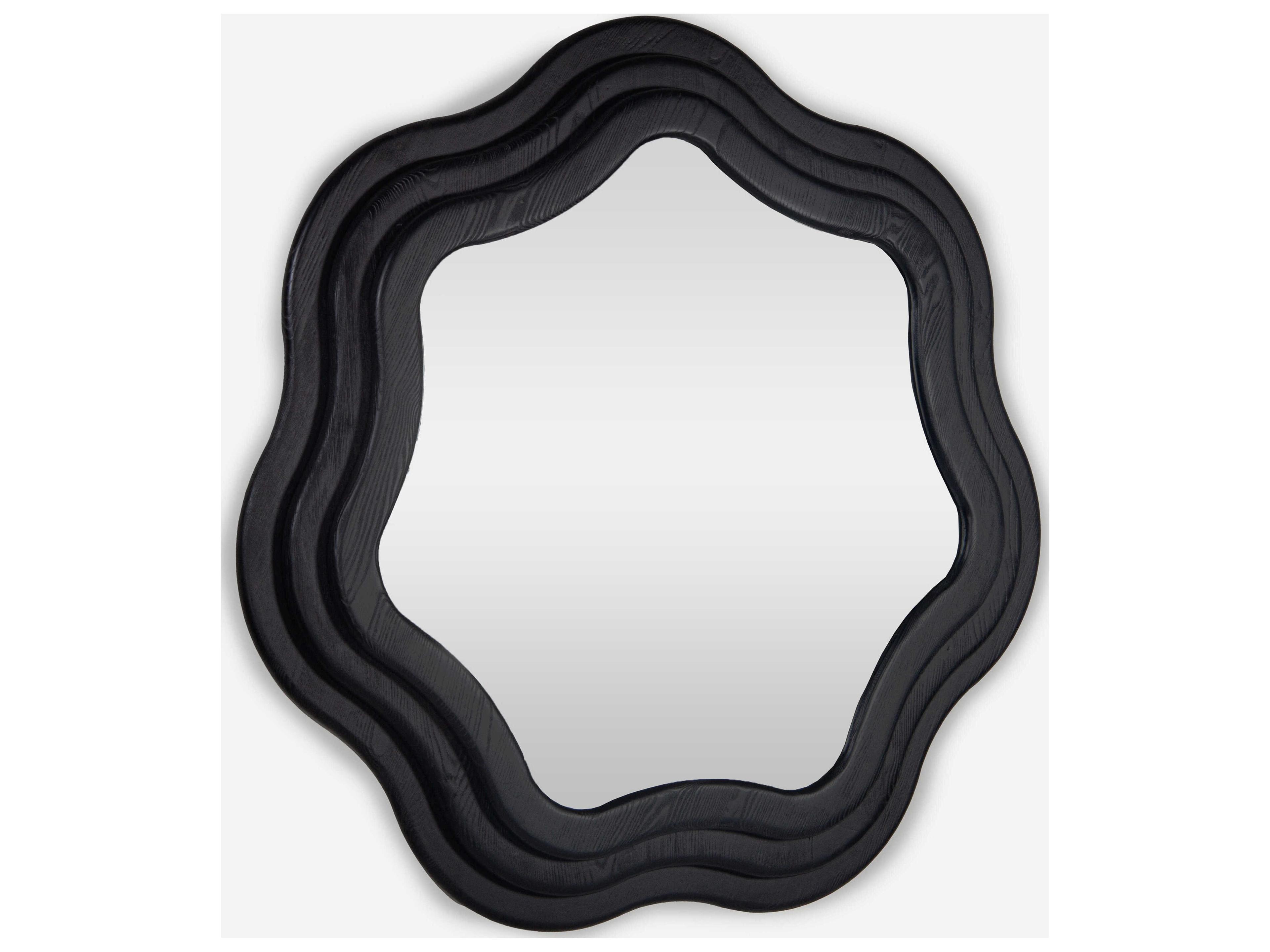 Swirl Charcoal Round Wall Mirror