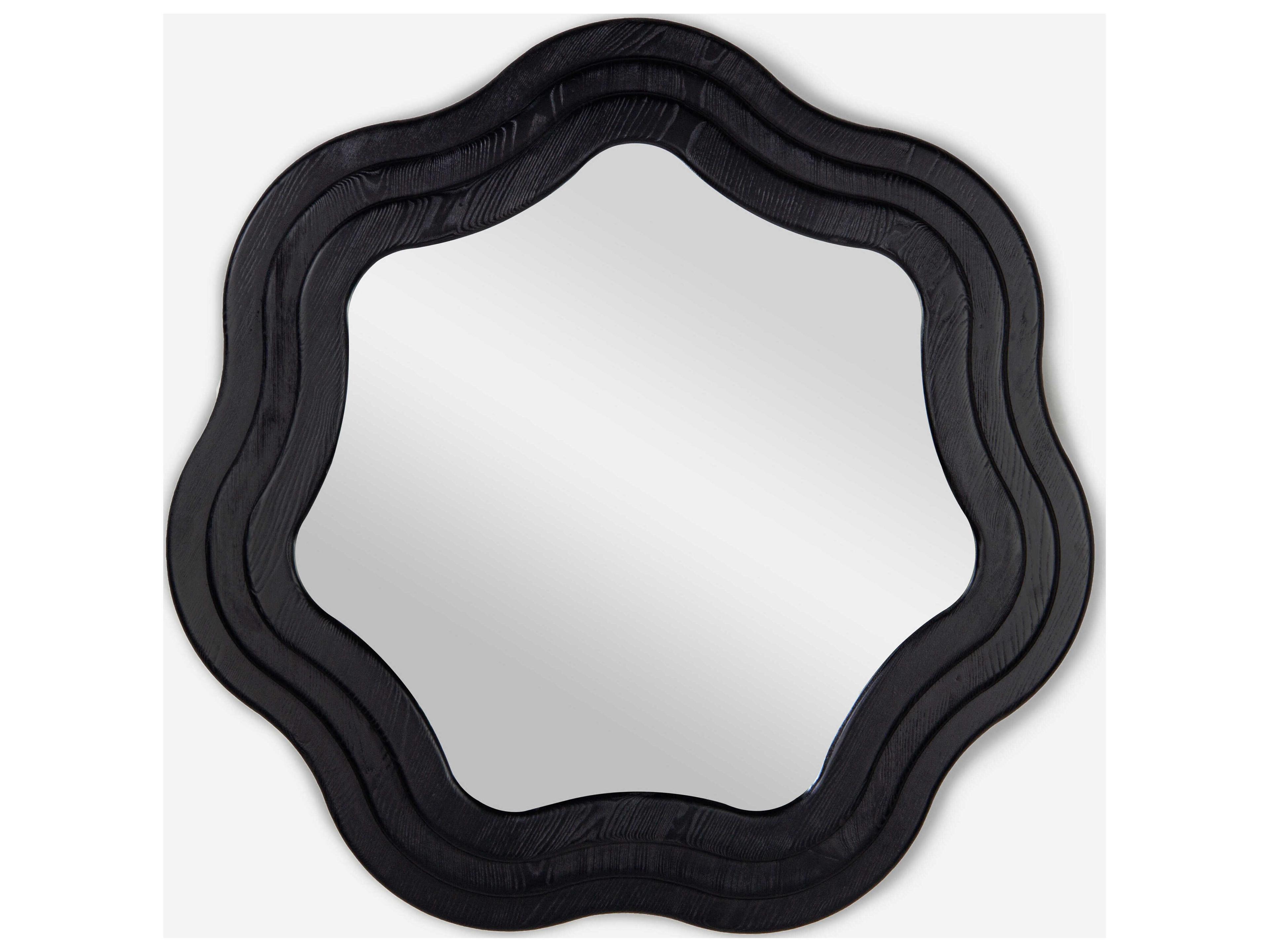 Union Home Swirl Charcoal Round Wall Mirror