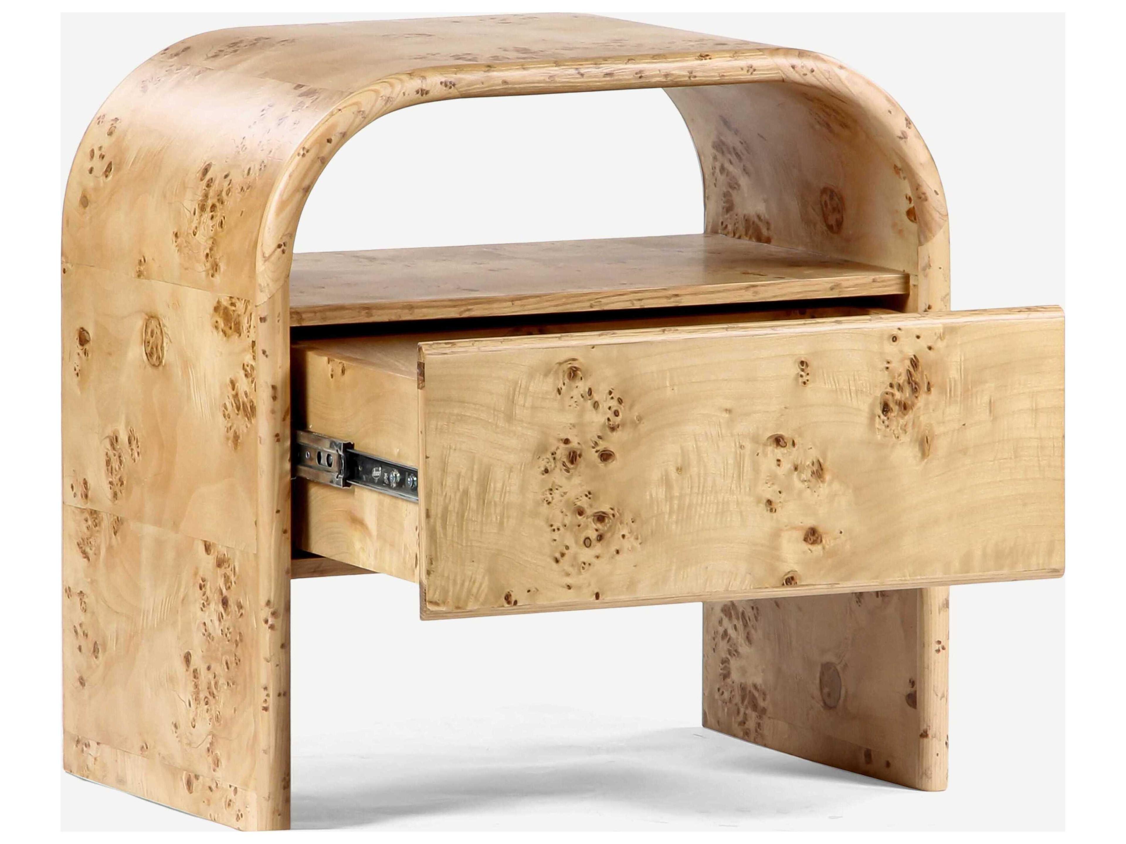 Union Home Liam 1-Drawer Burlwood Nightstand