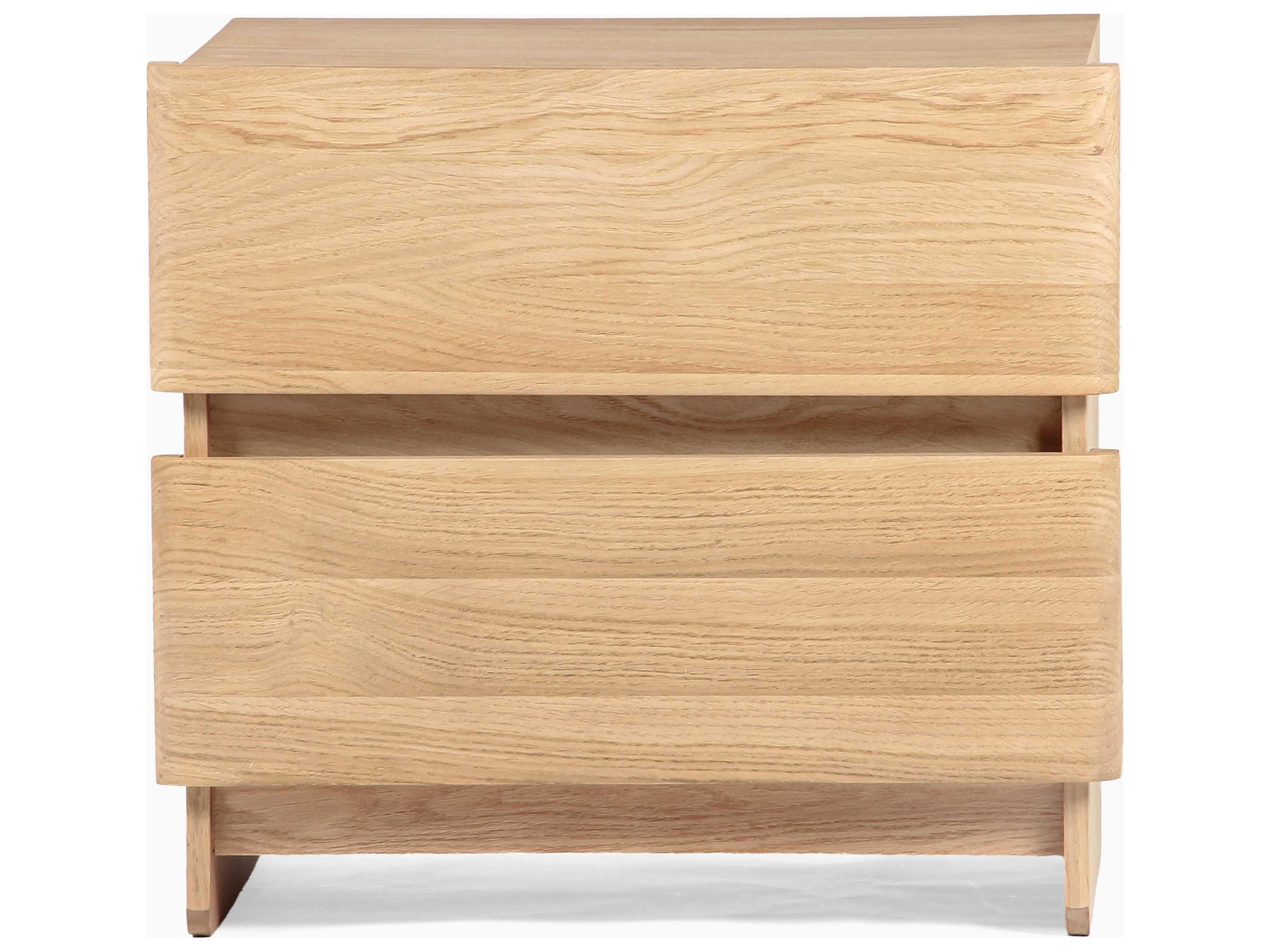 Union Home Overton 2-Drawers Oak Wood Nightstand