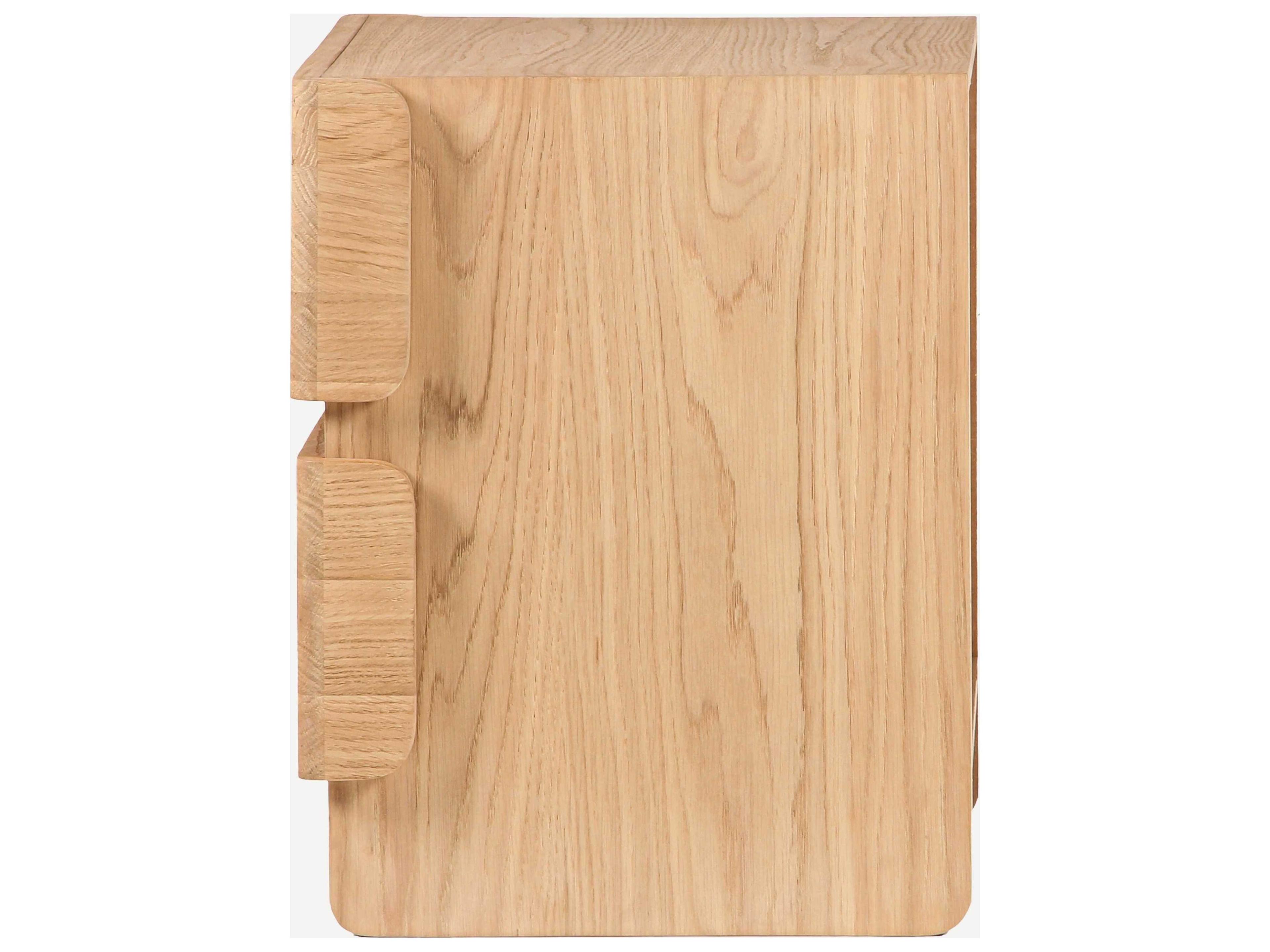 Union Home Overton 2-Drawers Oak Wood Nightstand