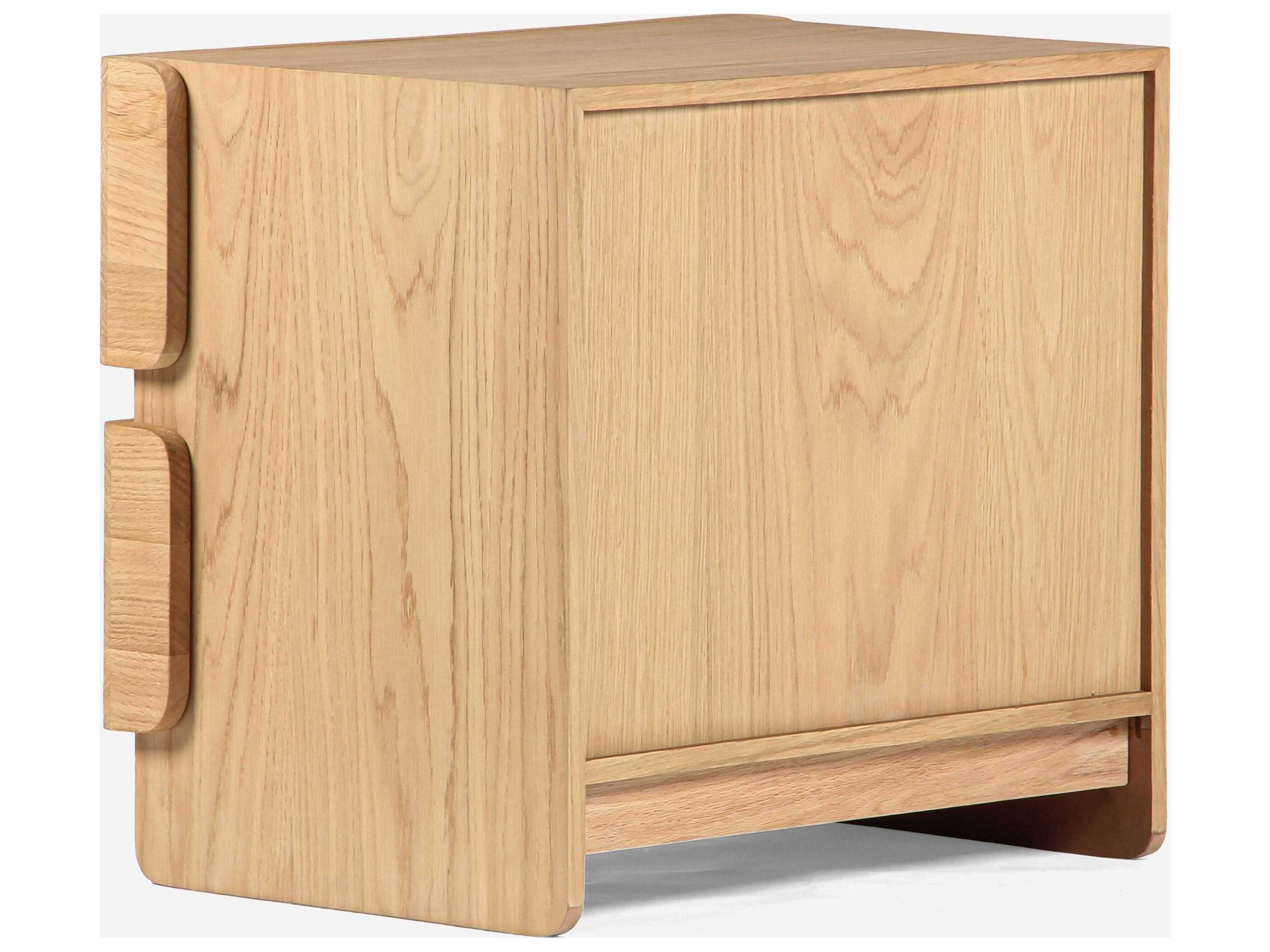 Union Home Overton 2-Drawers Oak Wood Nightstand