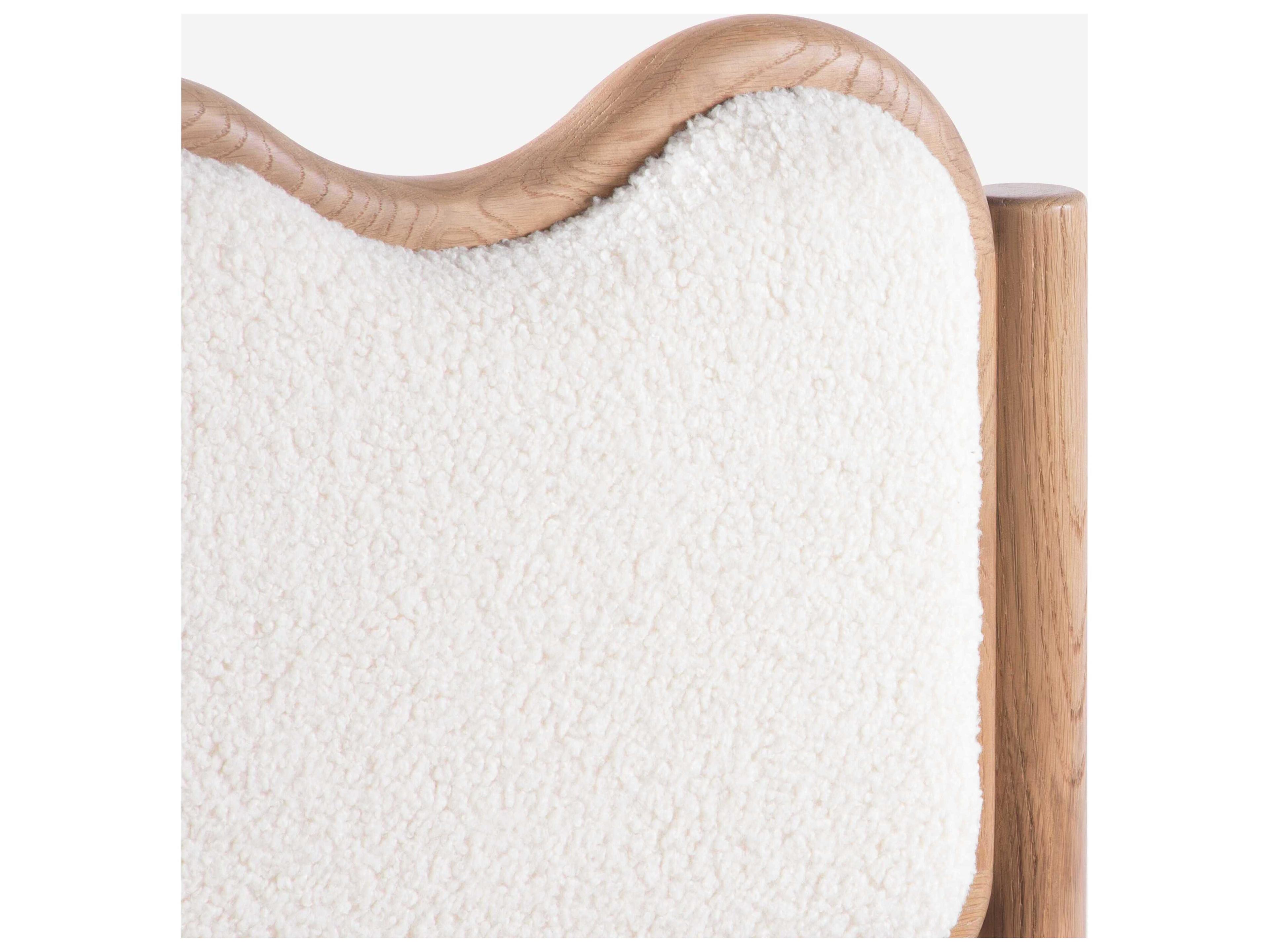 Union Home Swirl Natural Oak Wood Upholstered Twin Panel Bed