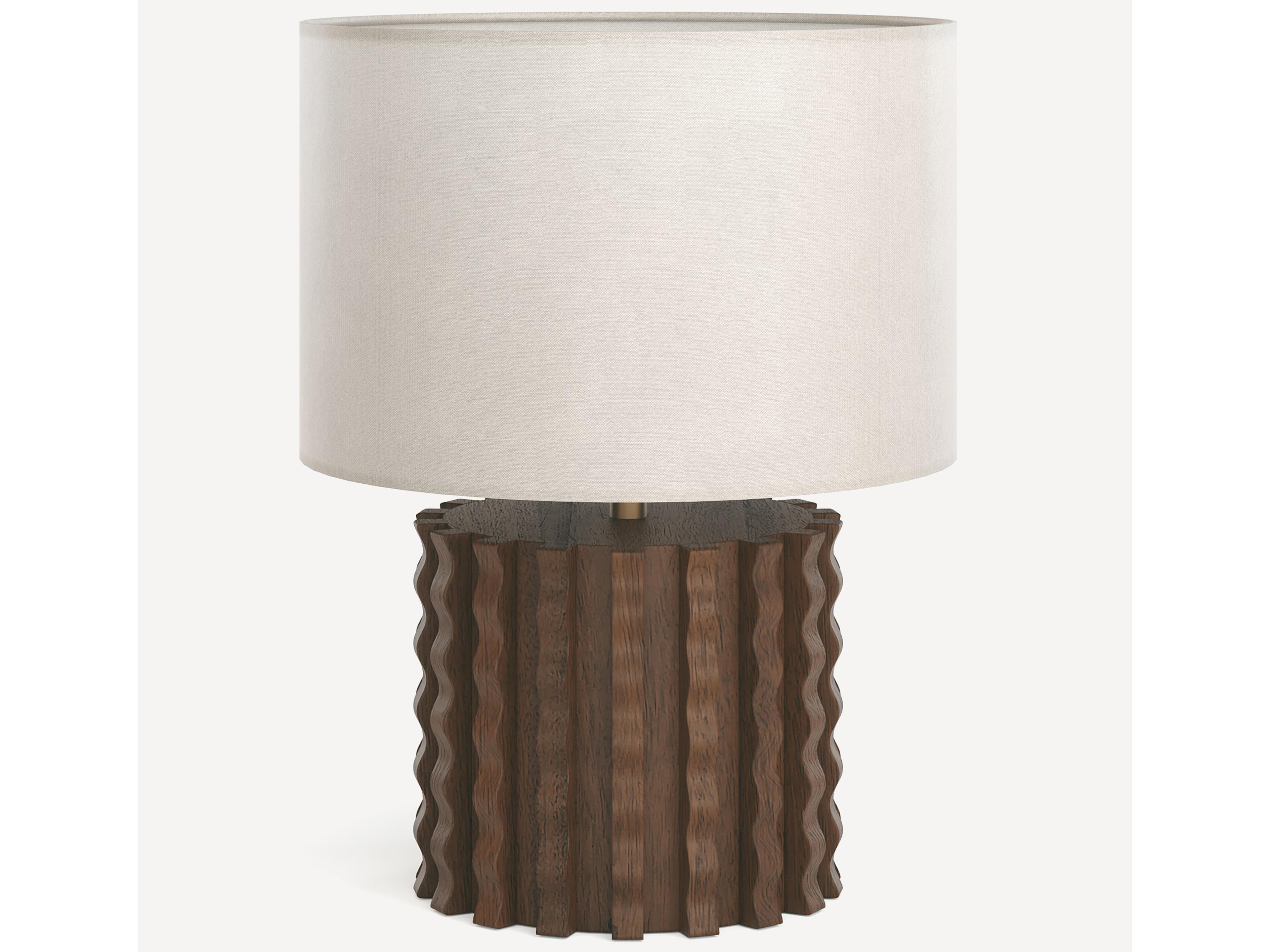 Swirl Walnut Brown Table Lamp