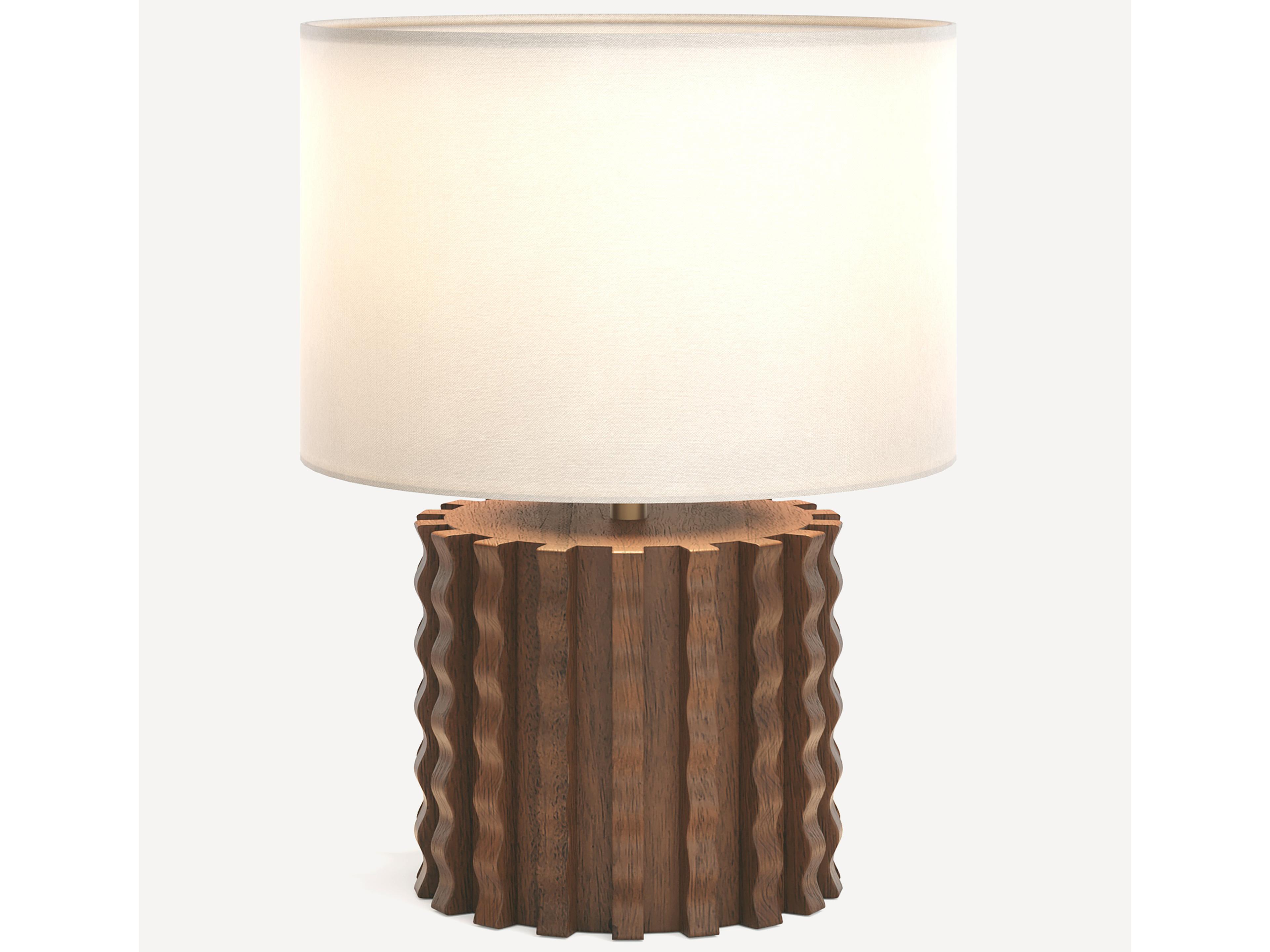 Union Home Swirl Walnut Brown Table Lamp