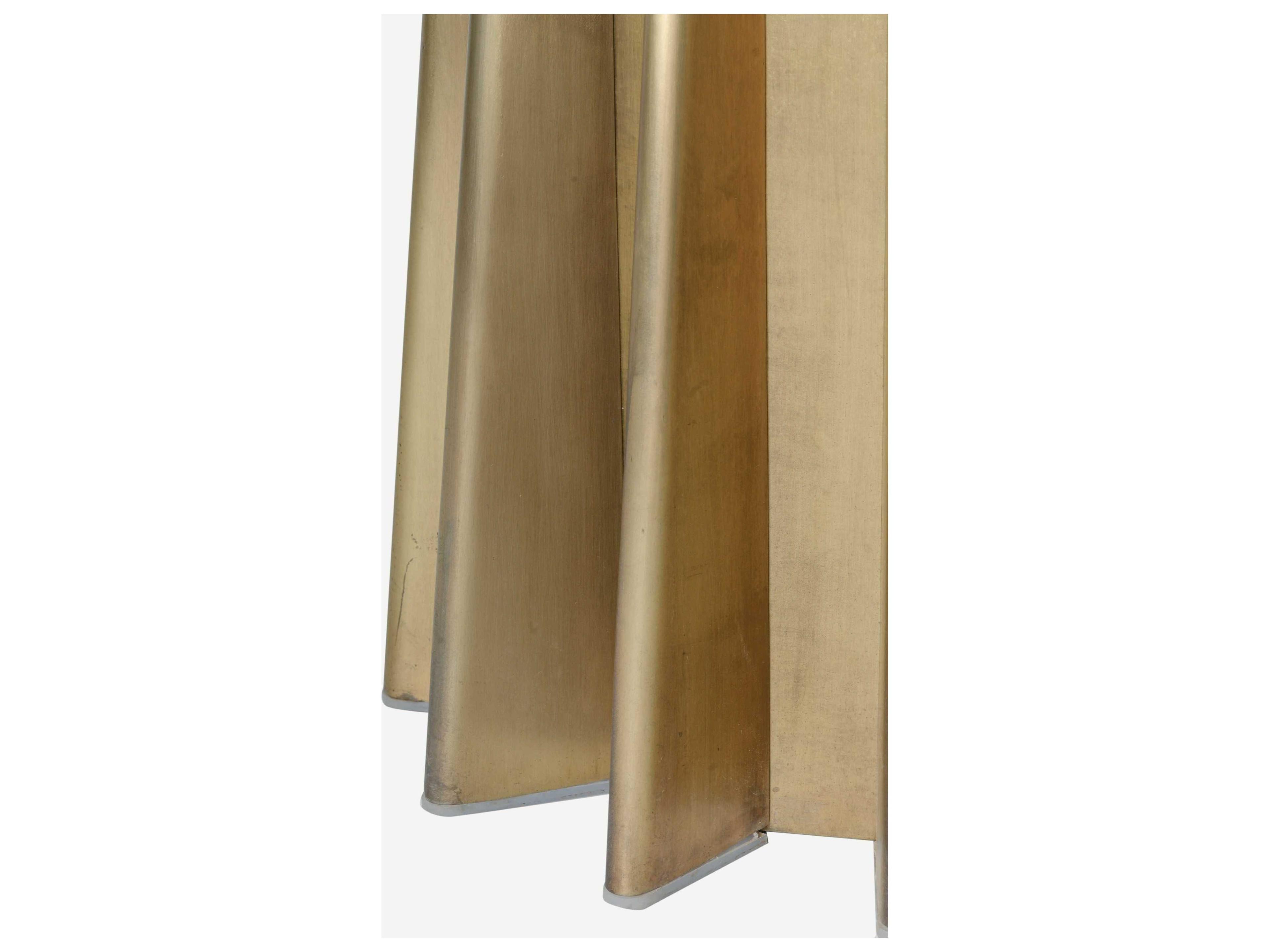 Union Home Shorefront Round Marble Antique Brass Dining Table