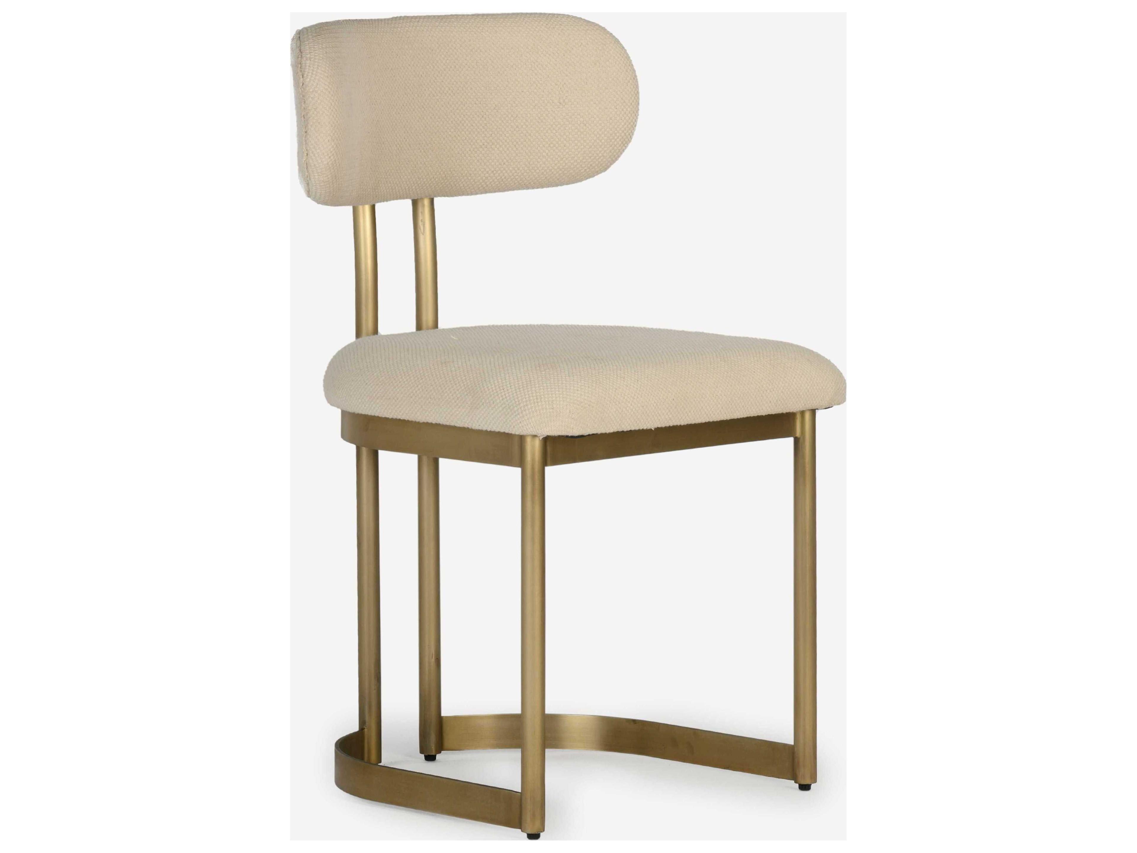 Shay Brass Upholstered Armless Dining Chair