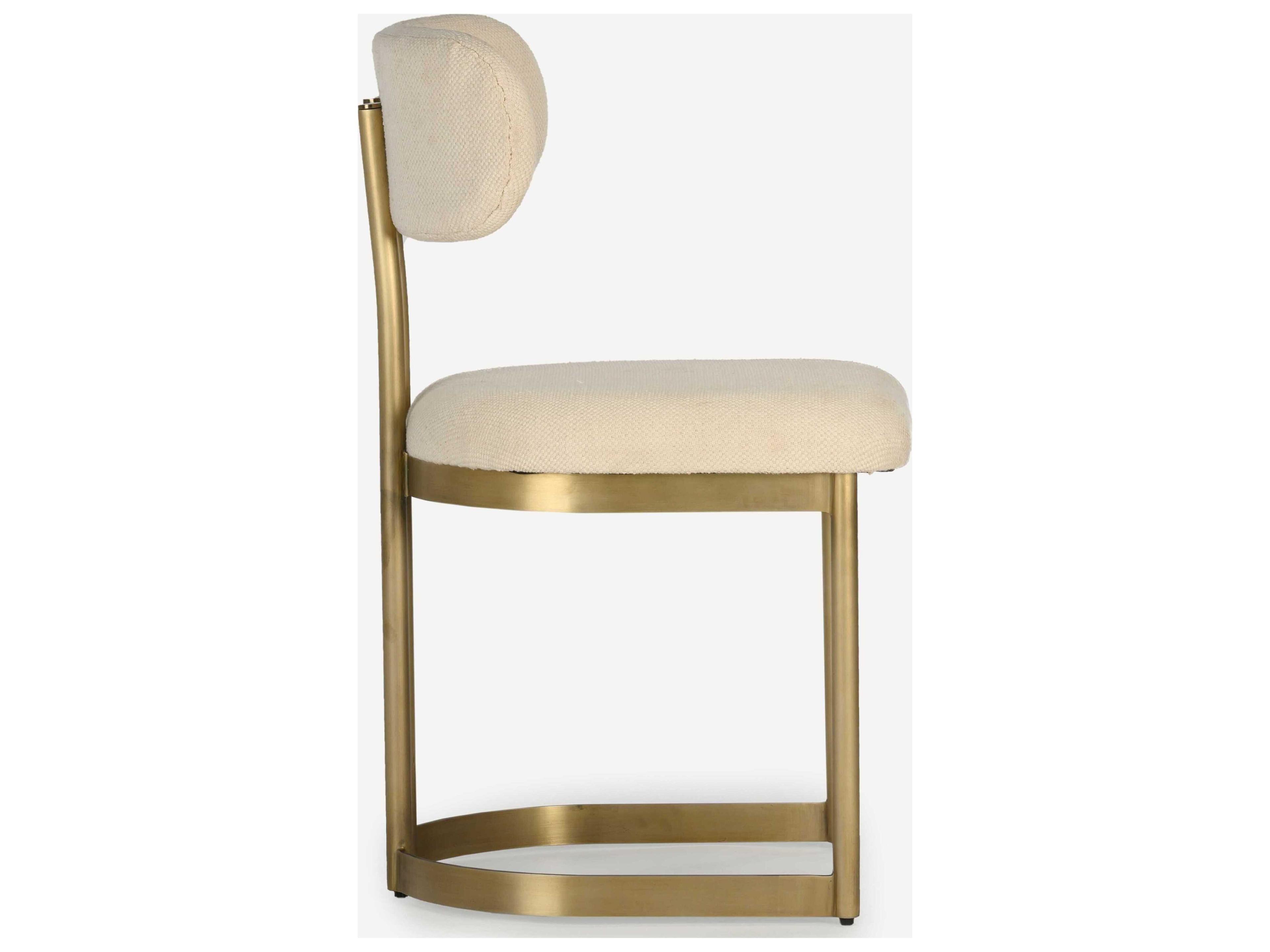 Union Home Shay Brass Upholstered Armless Dining Chair