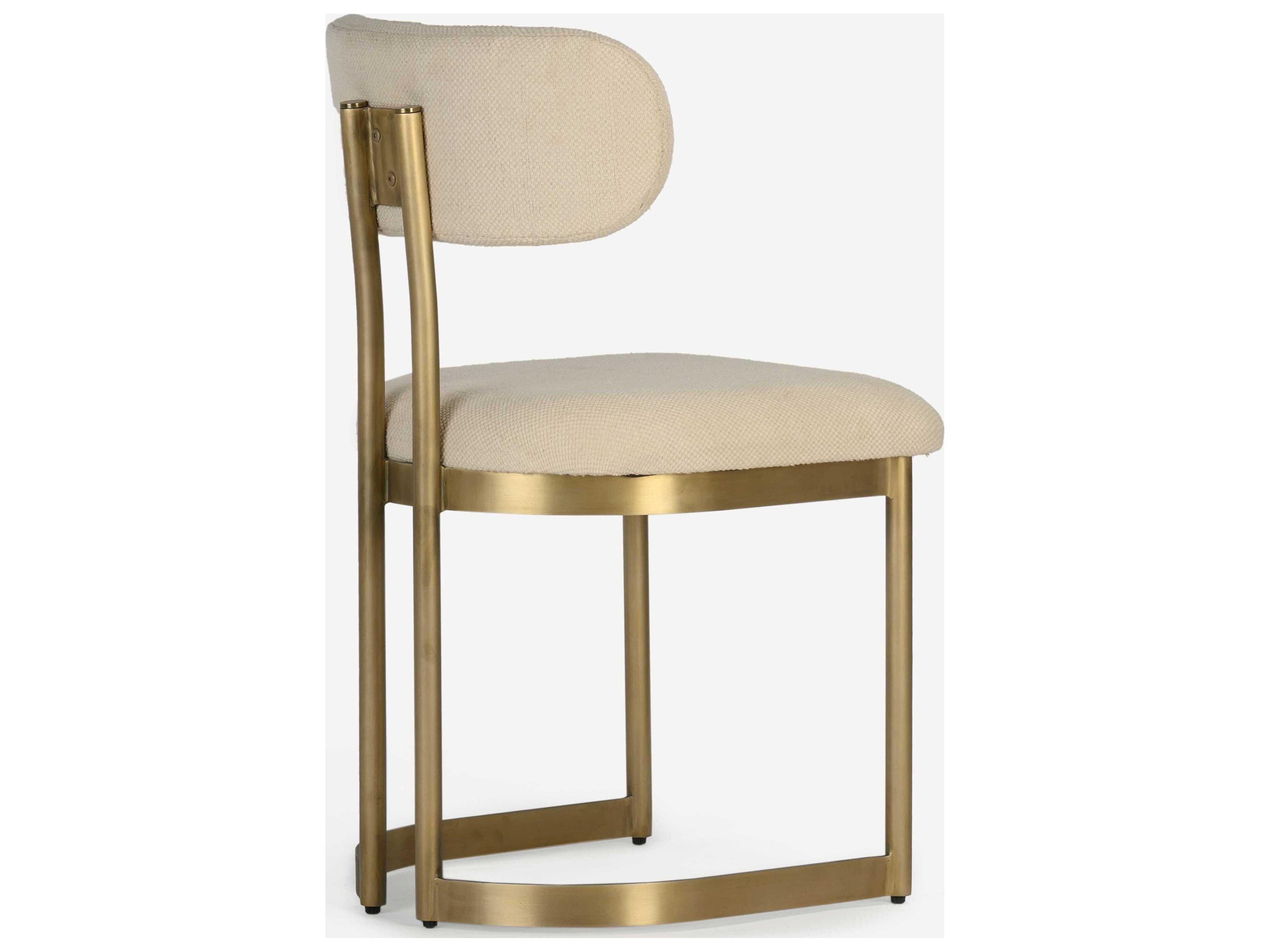 Union Home Shay Brass Upholstered Armless Dining Chair