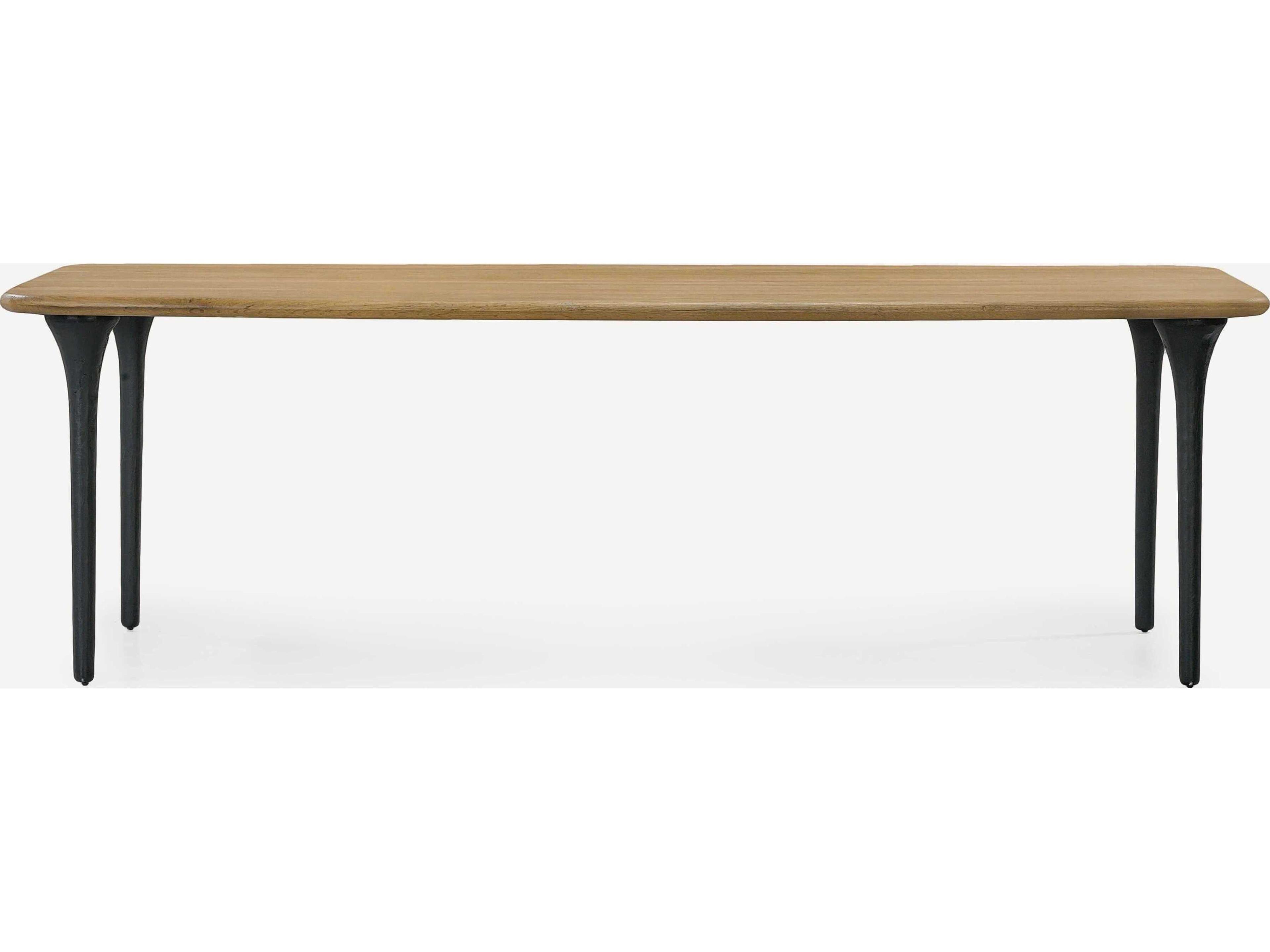 Union Home Etro Rectangular Wood Charcoal Burnt Oil Dining Table