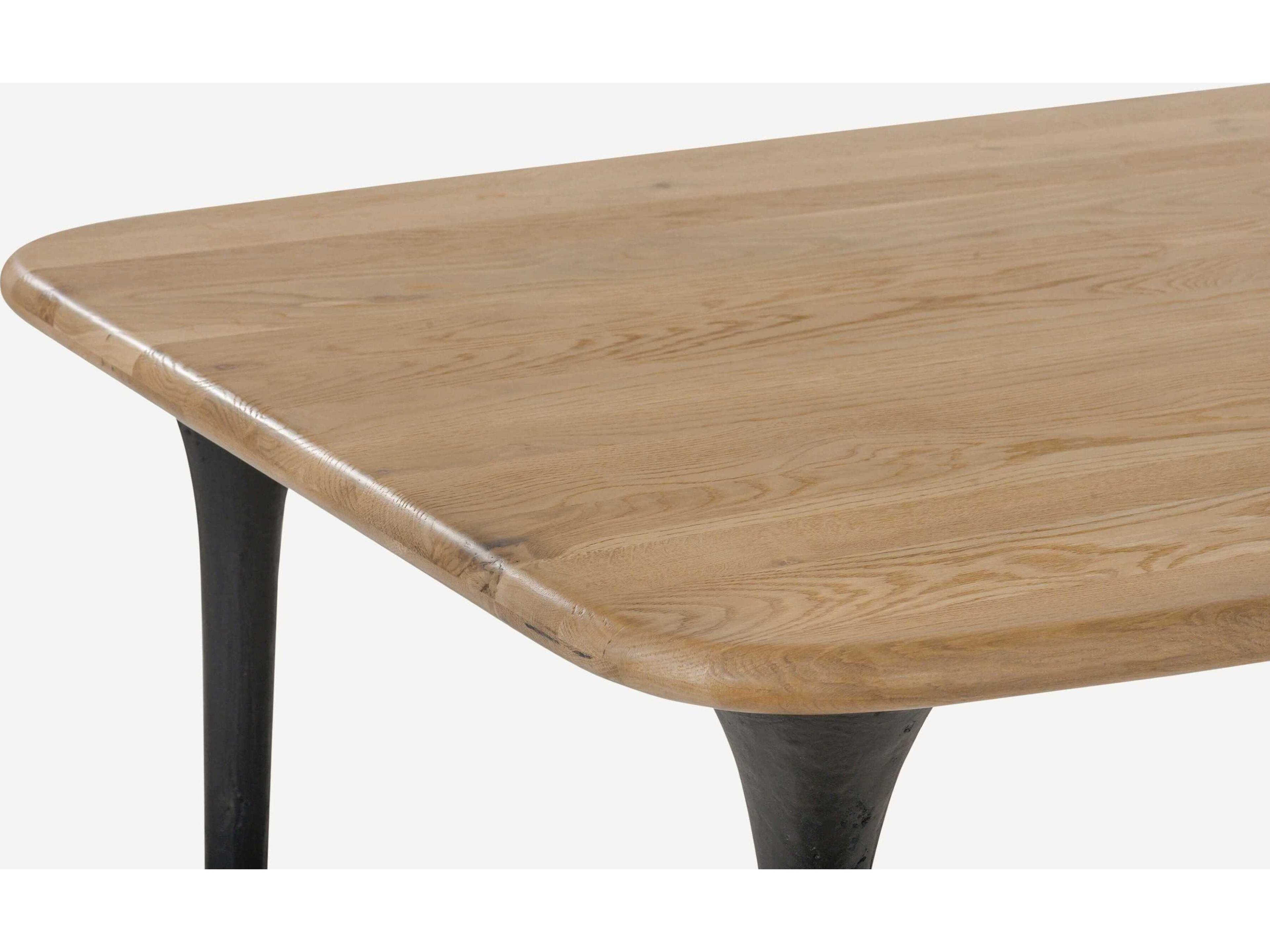 Union Home Etro Rectangular Wood Charcoal Burnt Oil Dining Table