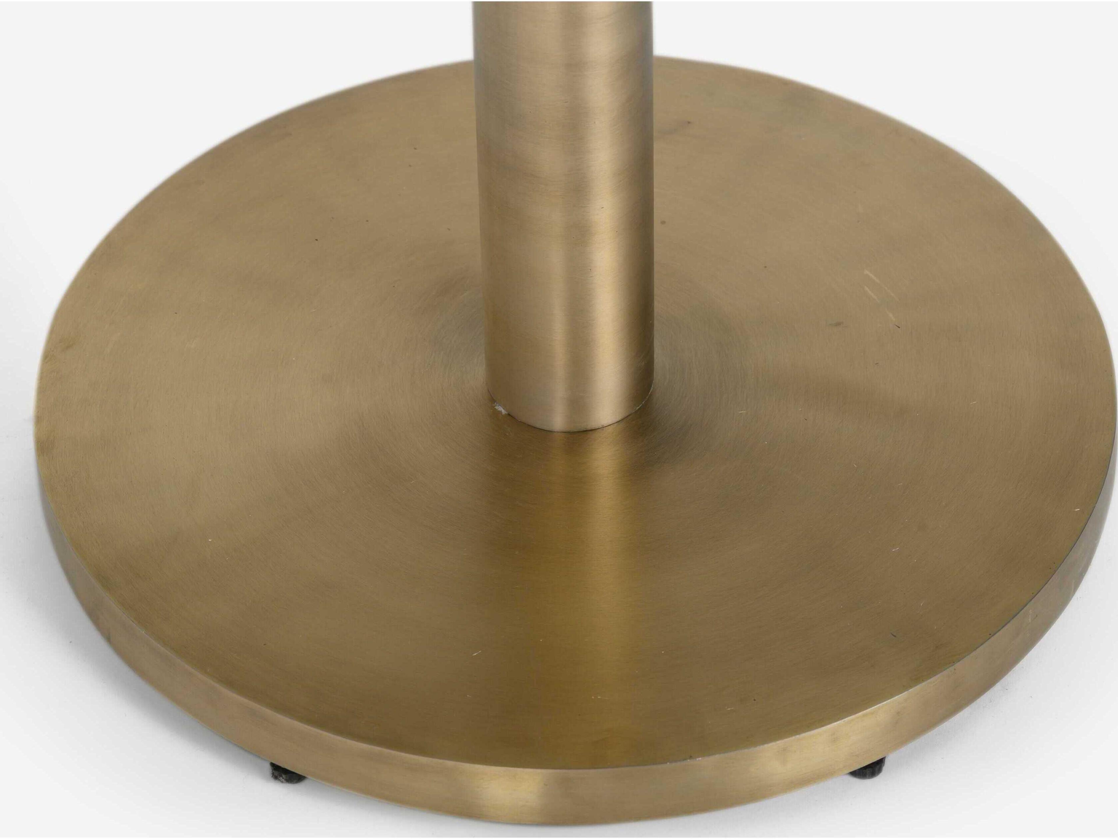 Union Home Shay Antique Brass Round Marble Bar Table