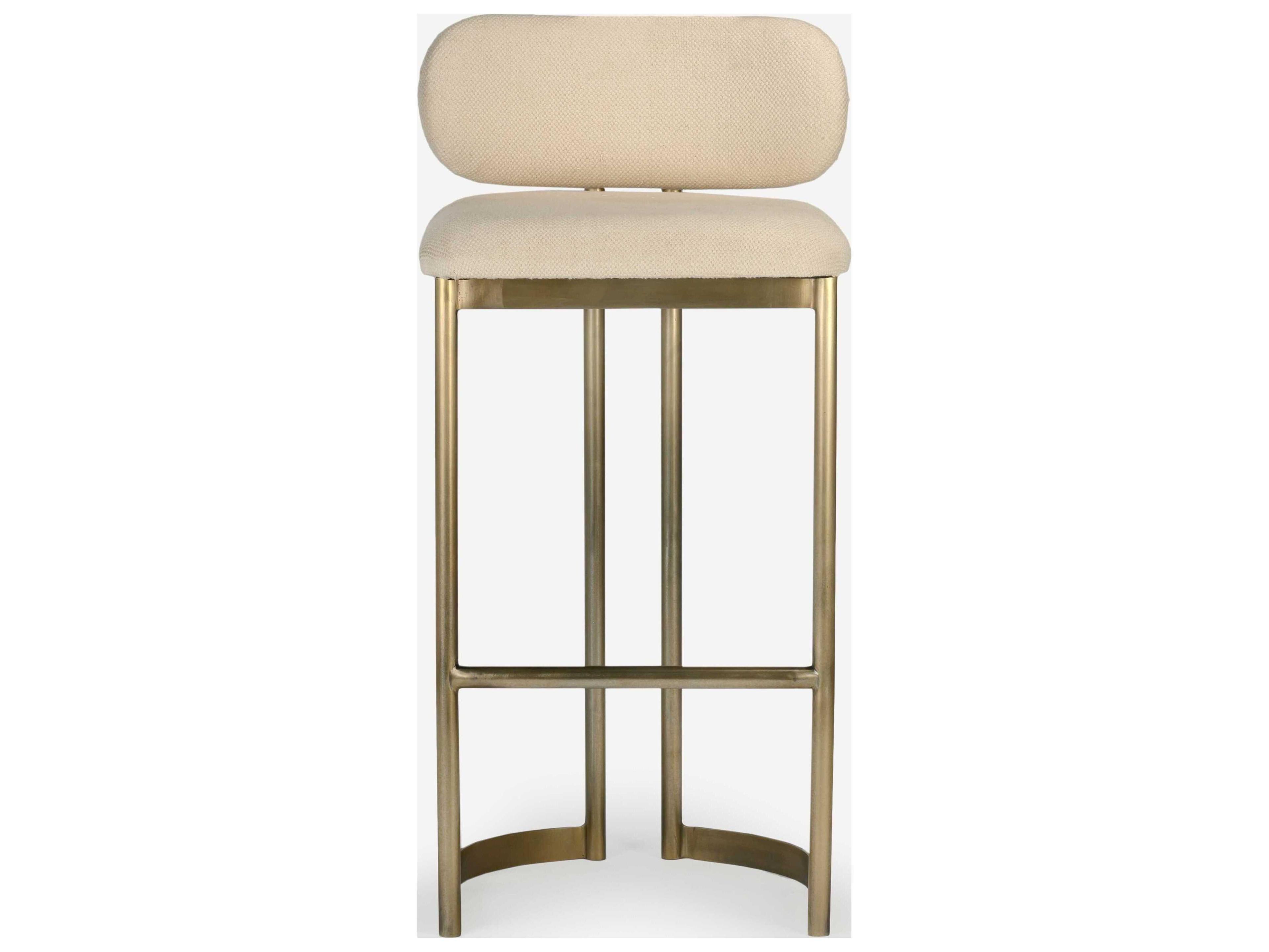 Union Home Shay Antique Brass Upholstered Bar Stool