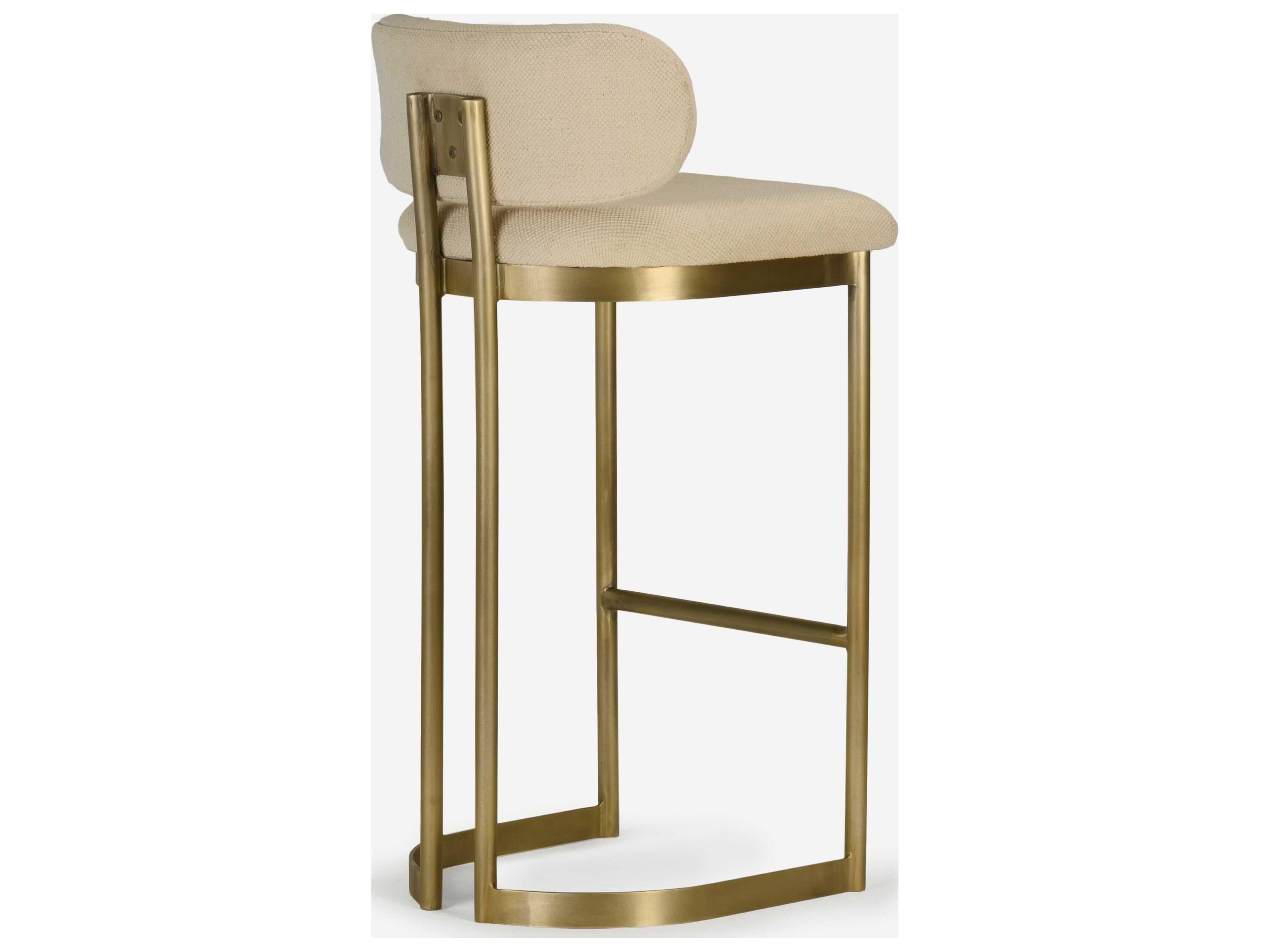 Union Home Shay Antique Brass Upholstered Bar Stool