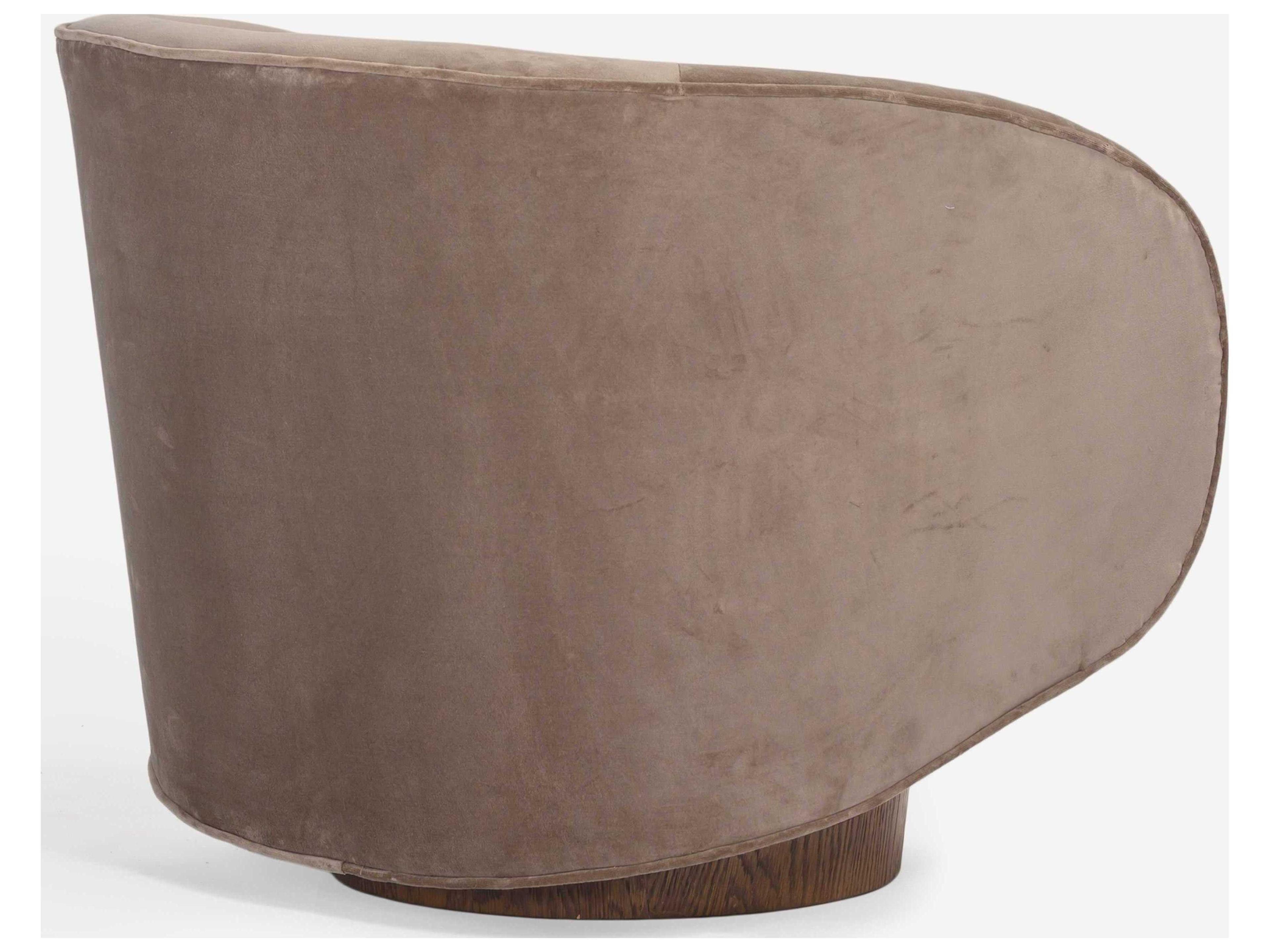 Union Home Rotunda Swivel Brown Velvet Accent Chair