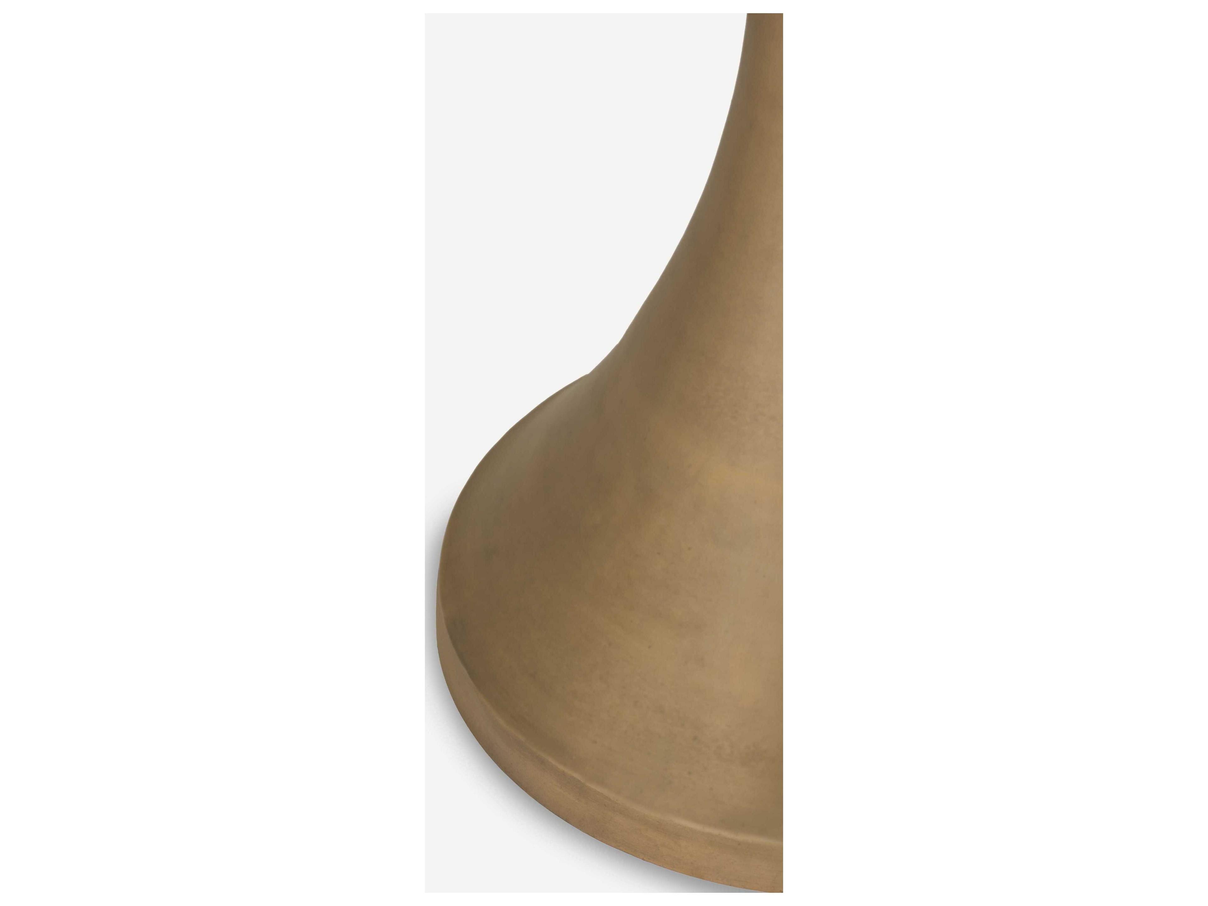 Union Home Funnel Round Marble Antique Brass Dining Table