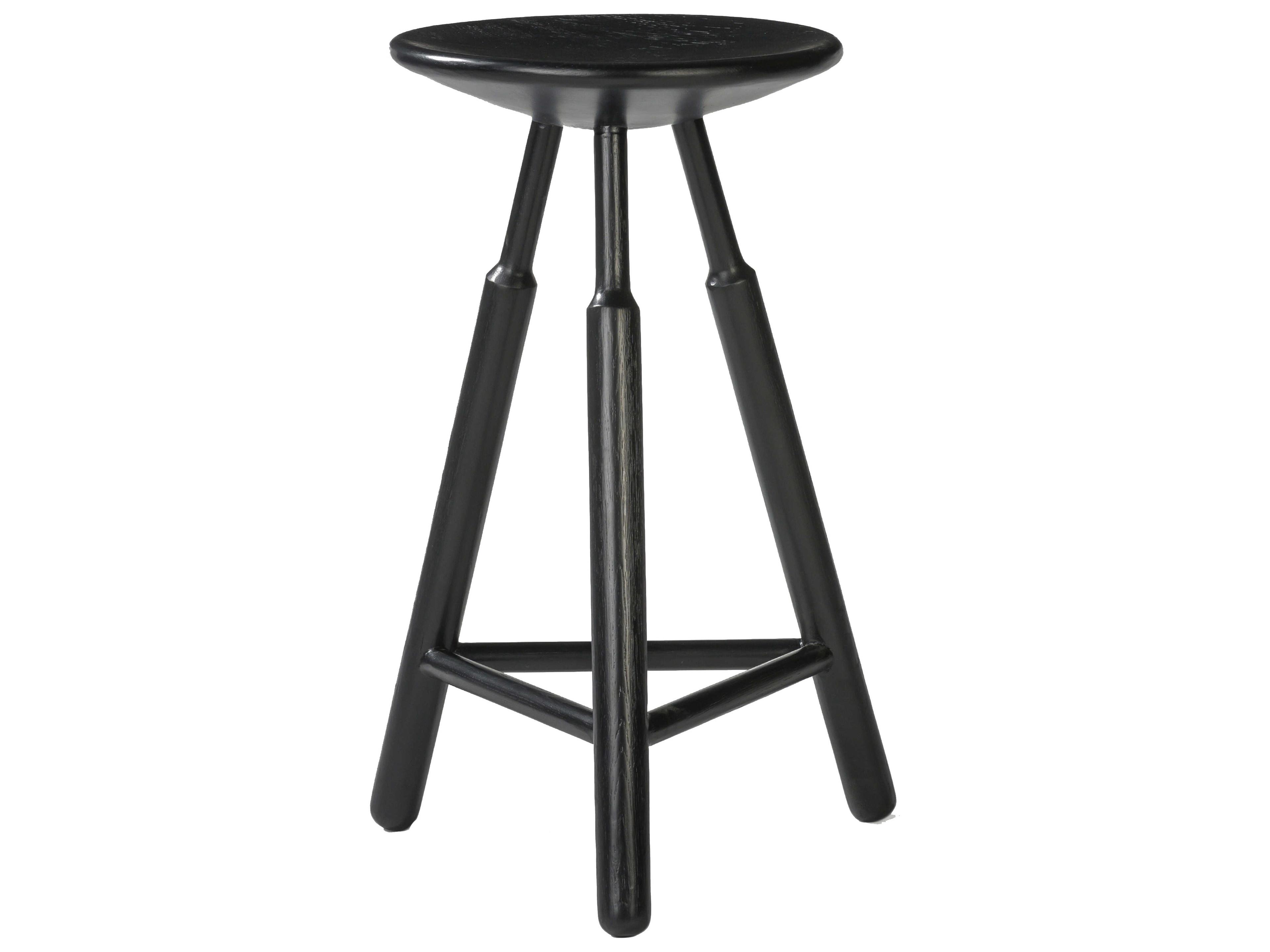 Dowel Charcoal Oak Wood Counter Stool