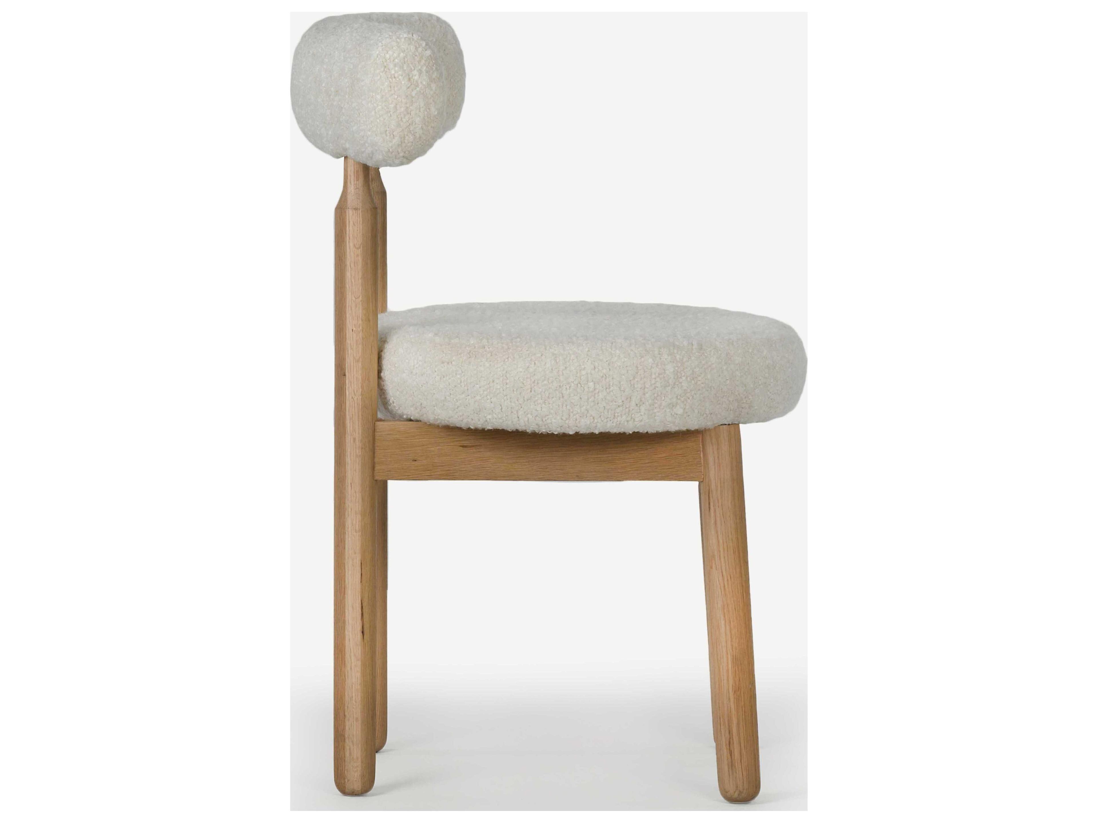 Union Home Centro Oak Wood Natural Upholstered Armless Dining Chair