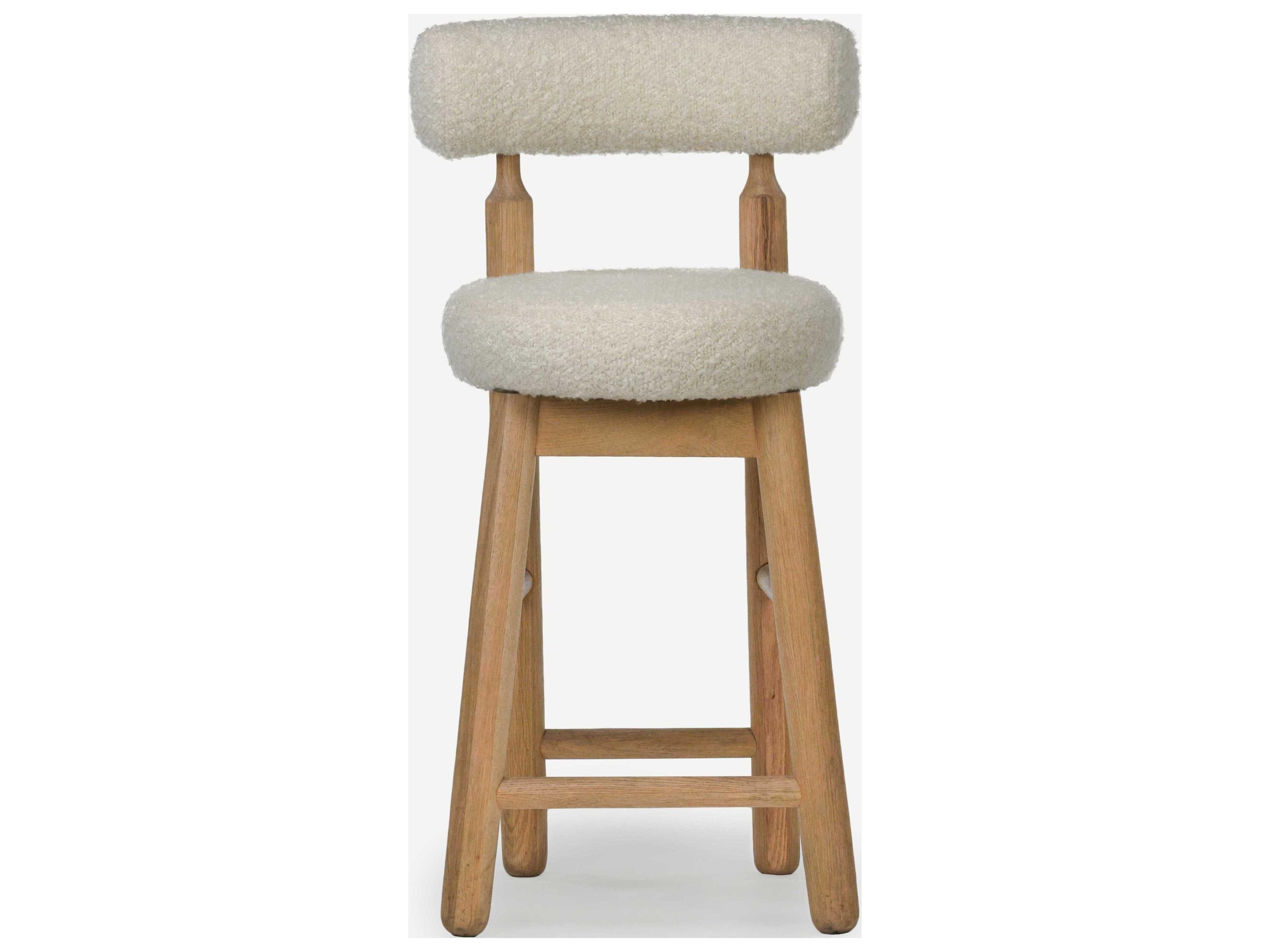 Union Home Centro Natural Upholstered Oak Wood Counter Stool