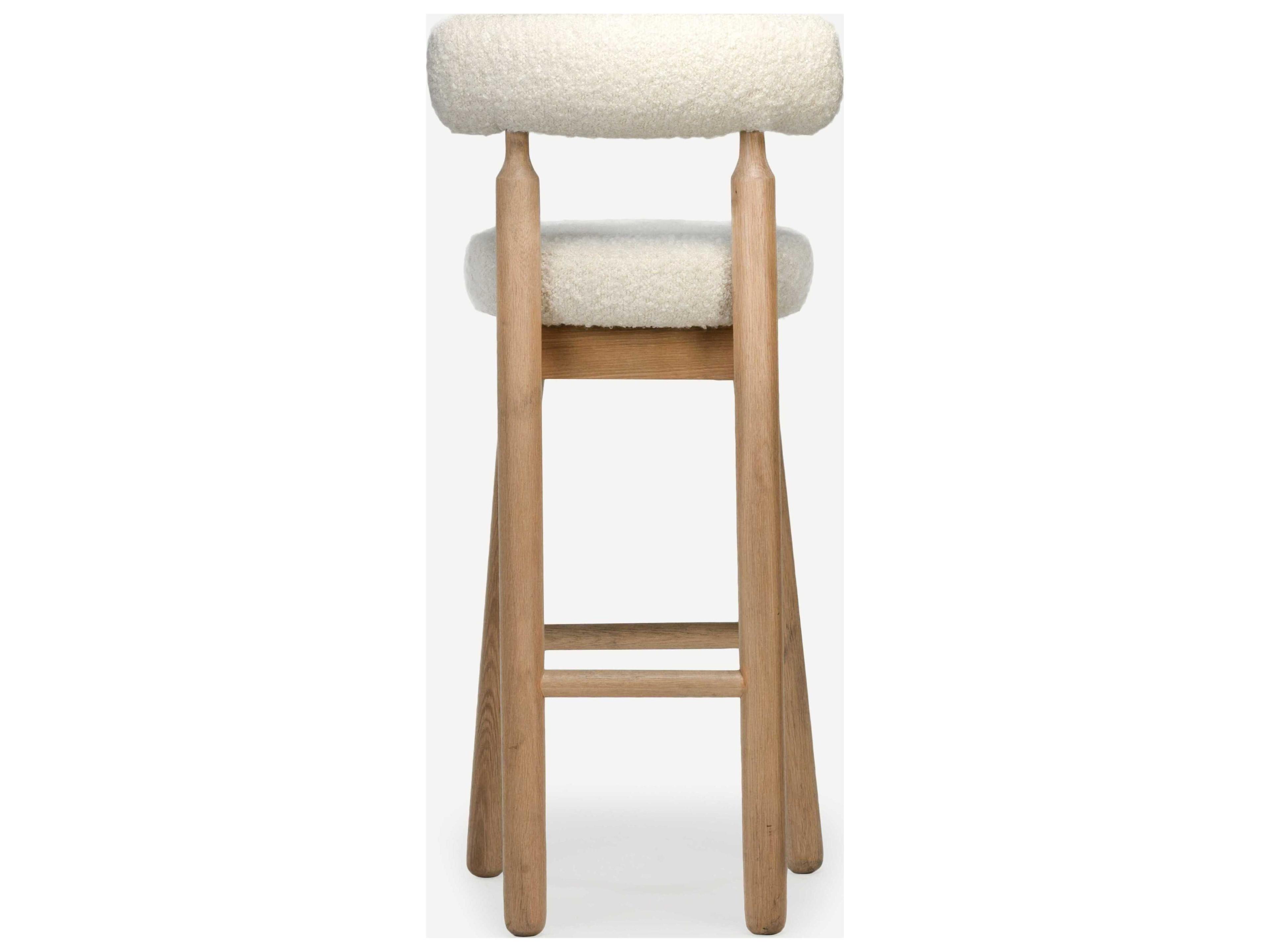 Union Home Centro Natural Upholstered Oak Wood Bar Stool