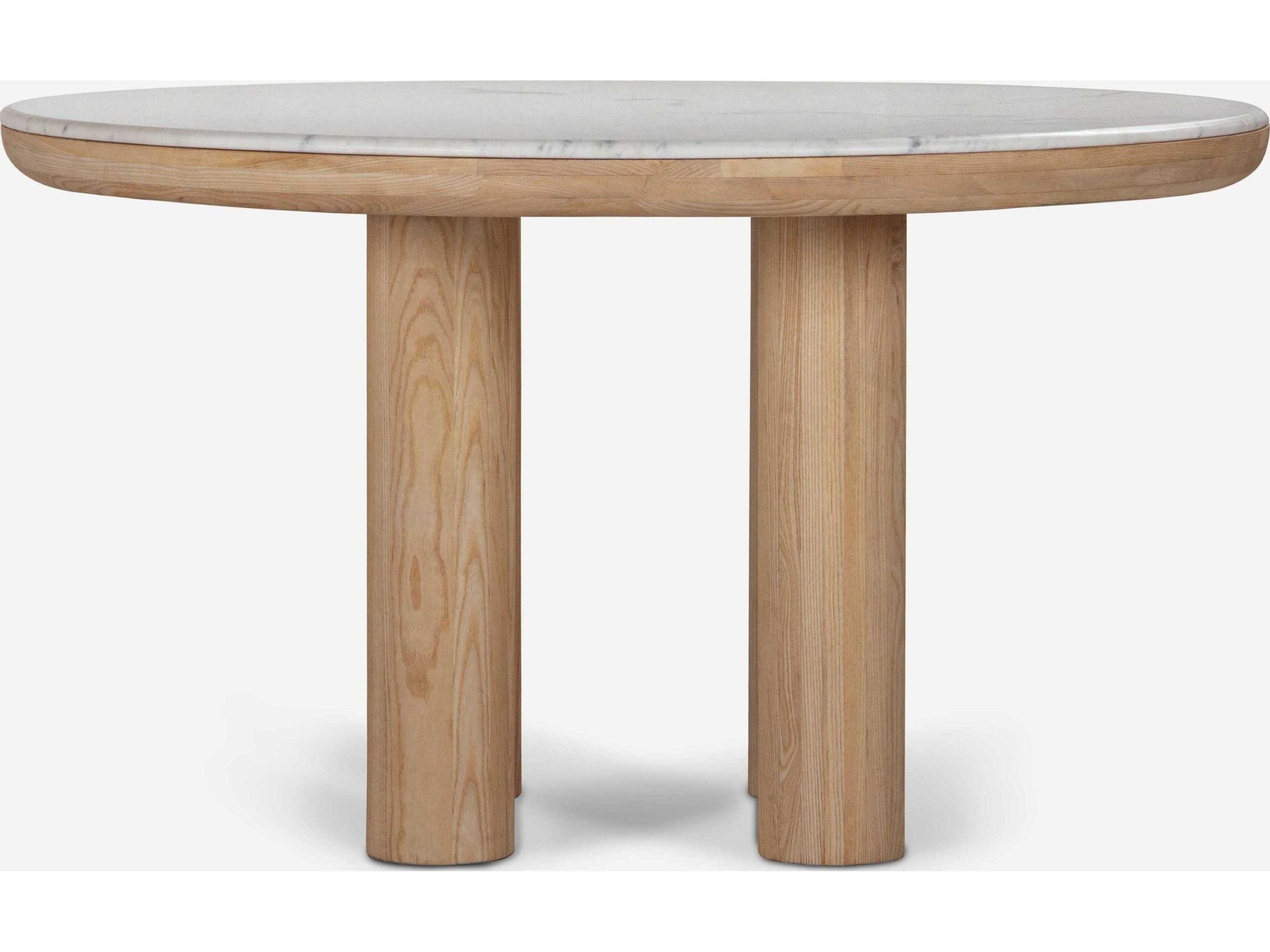 Union Home Pillar Round Marble Calm Nature Dining Table