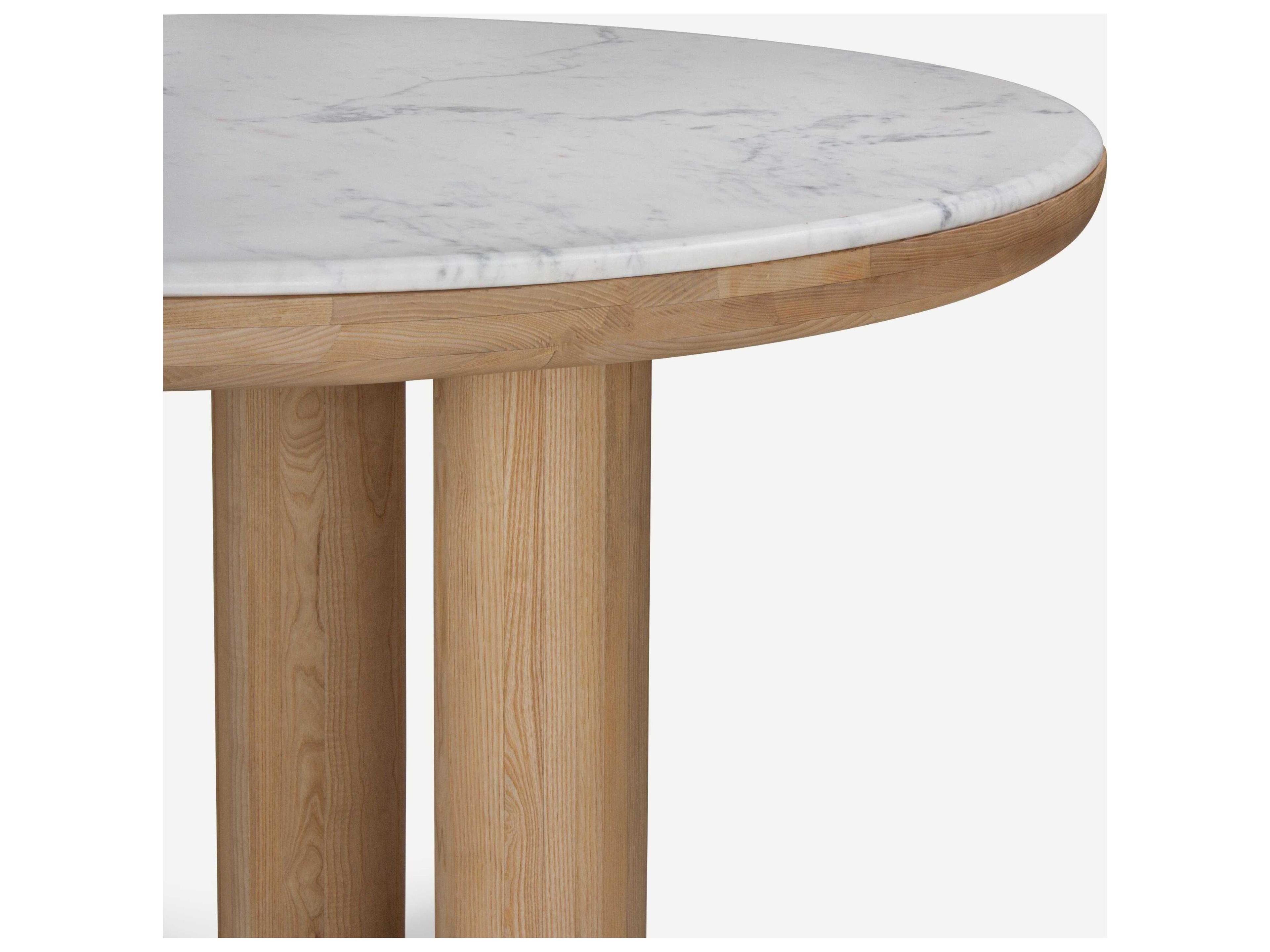 Union Home Pillar Round Marble Calm Nature Dining Table