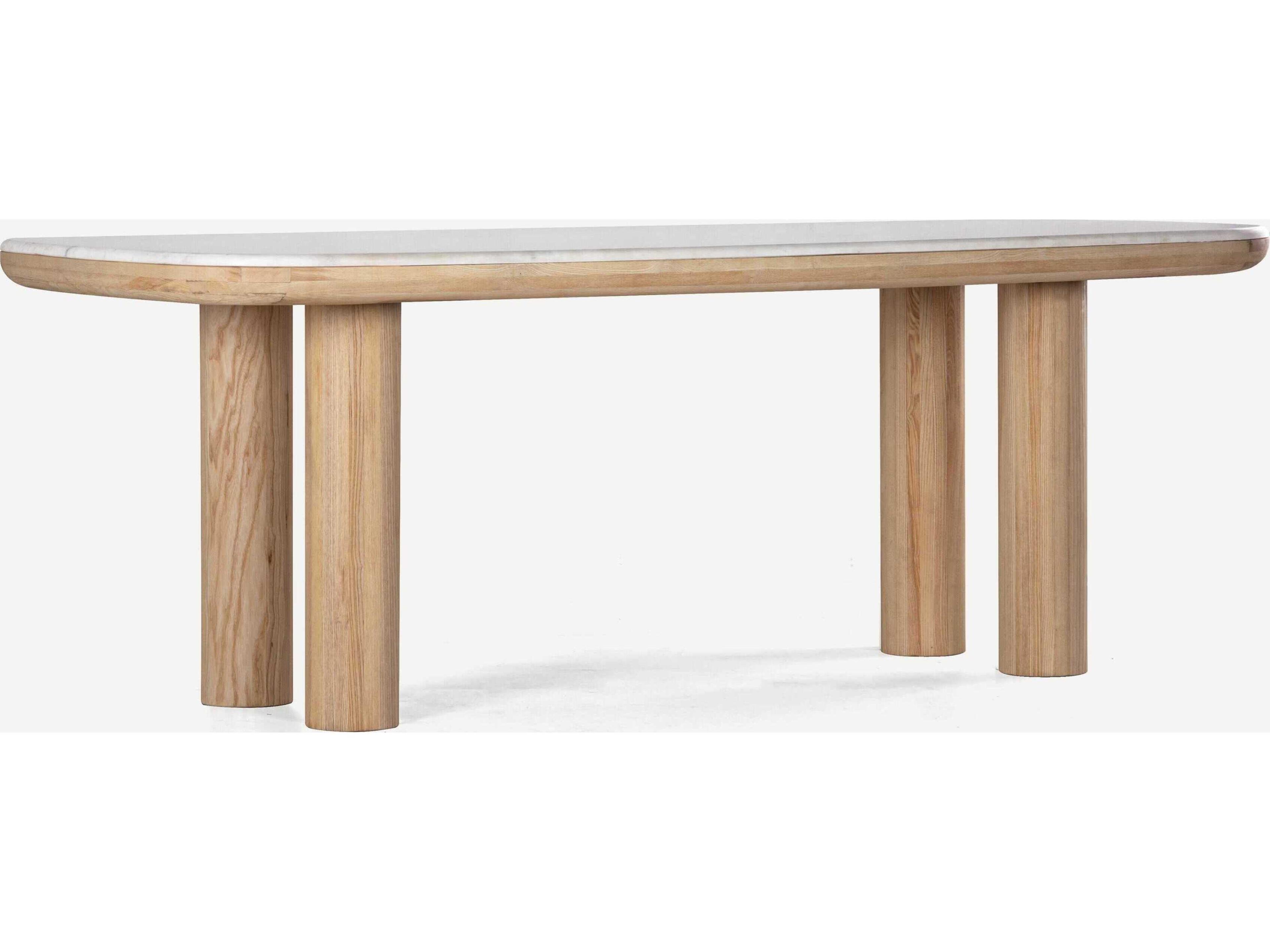 Pillar Rectangular Marble Calm Nature Dining Table