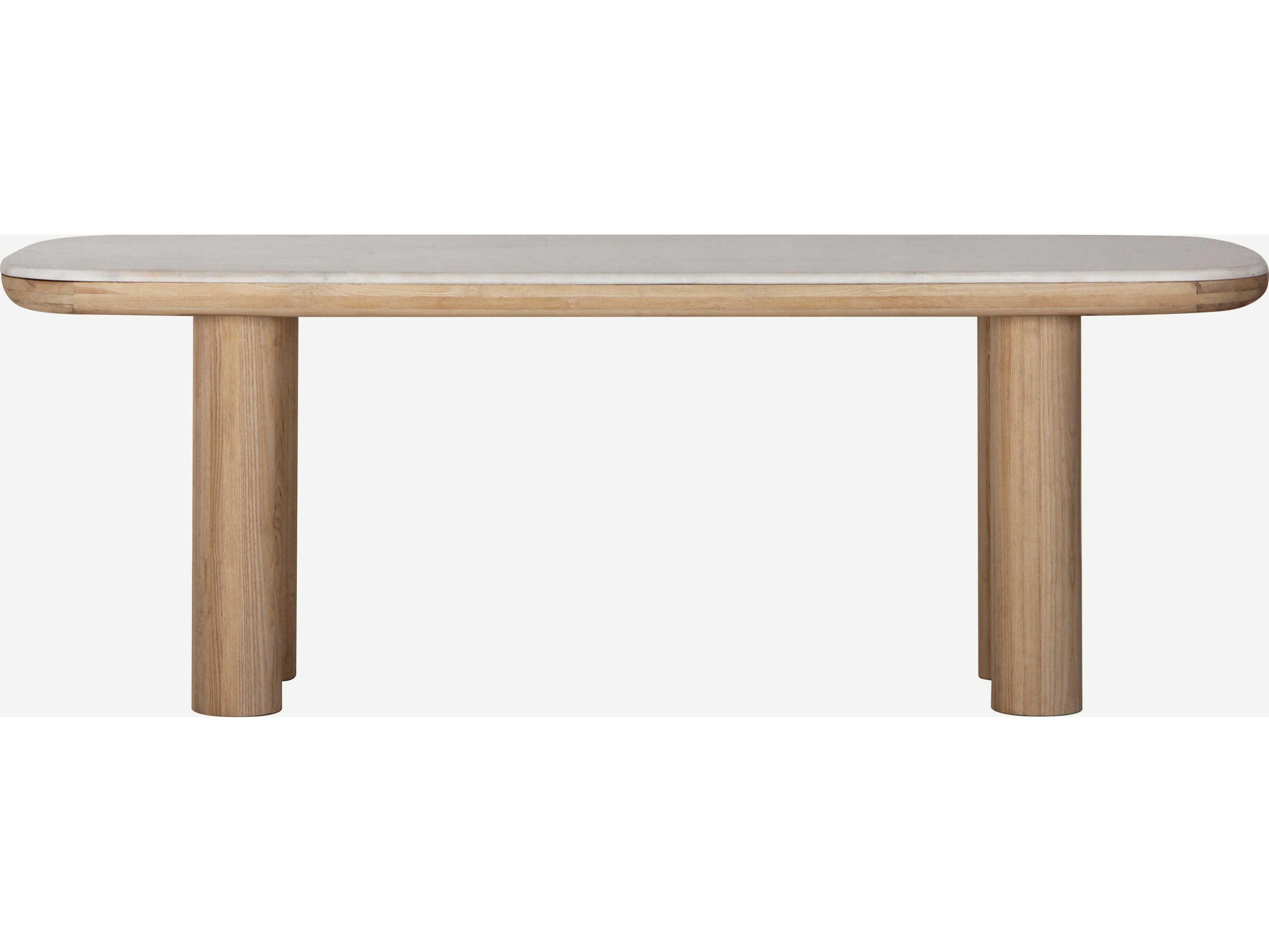 Union Home Pillar Rectangular Marble Calm Nature Dining Table