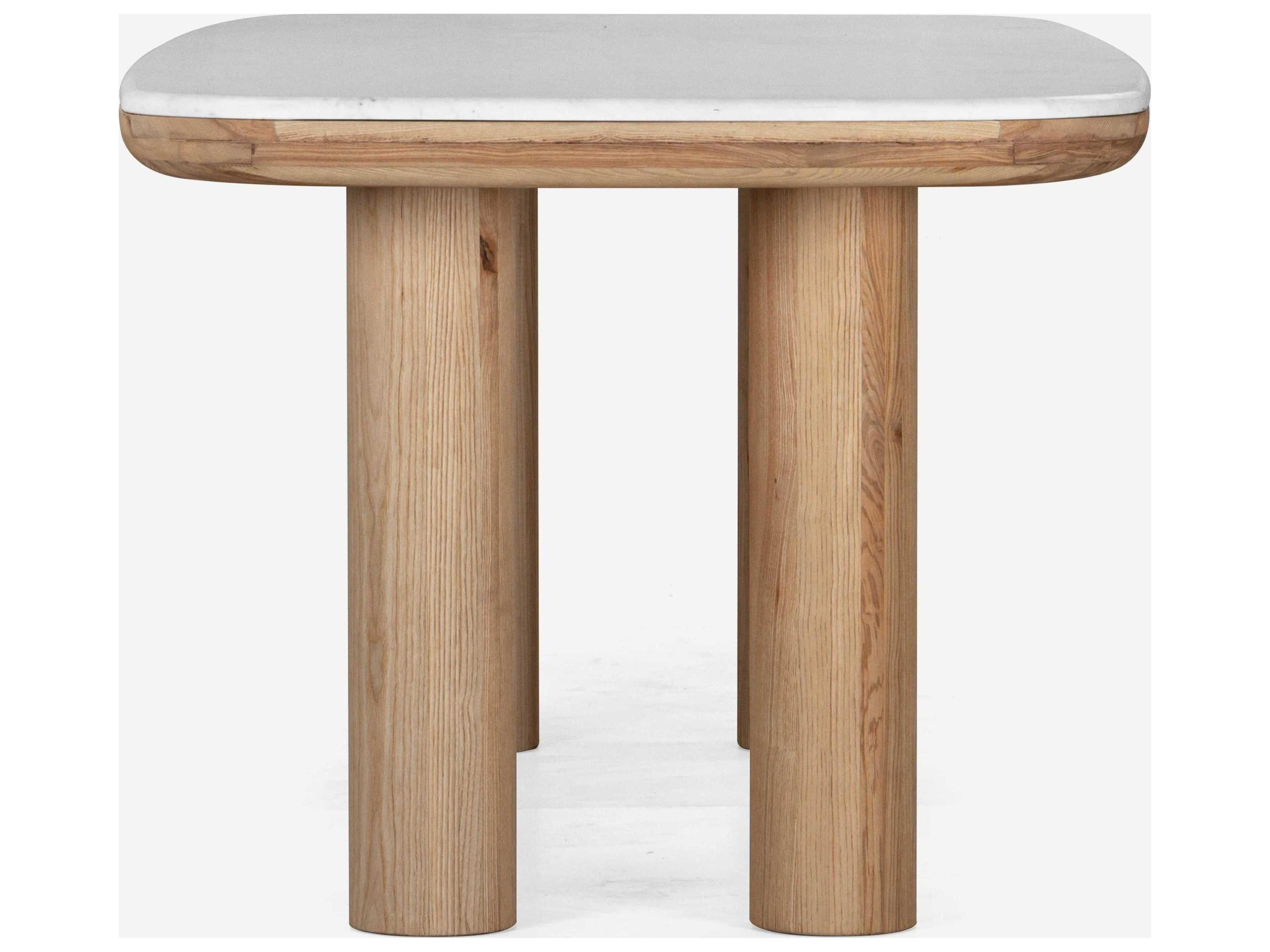 Union Home Pillar Rectangular Marble Calm Nature Dining Table