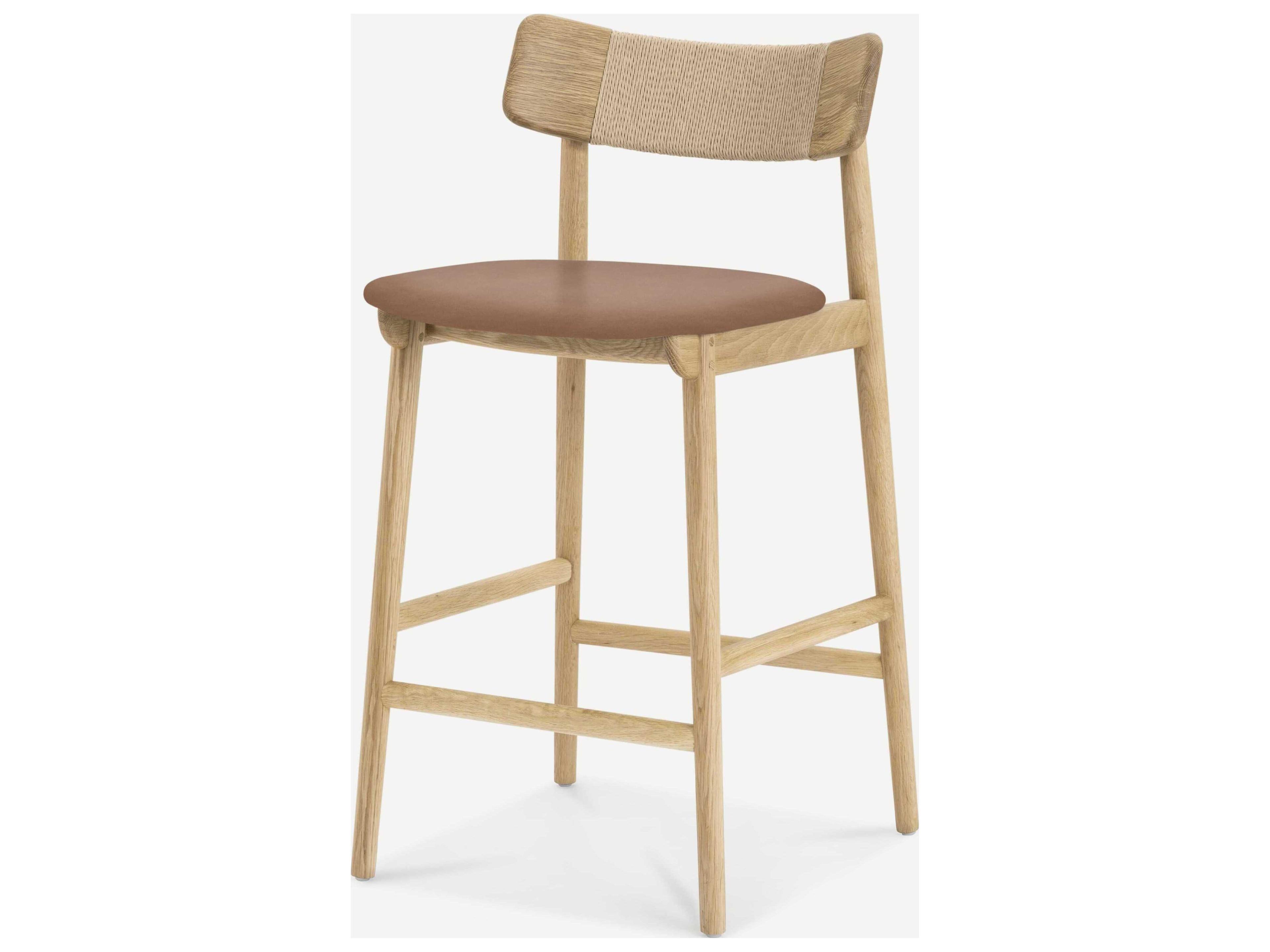 Converse Counter Stool Natural Oak and Leather