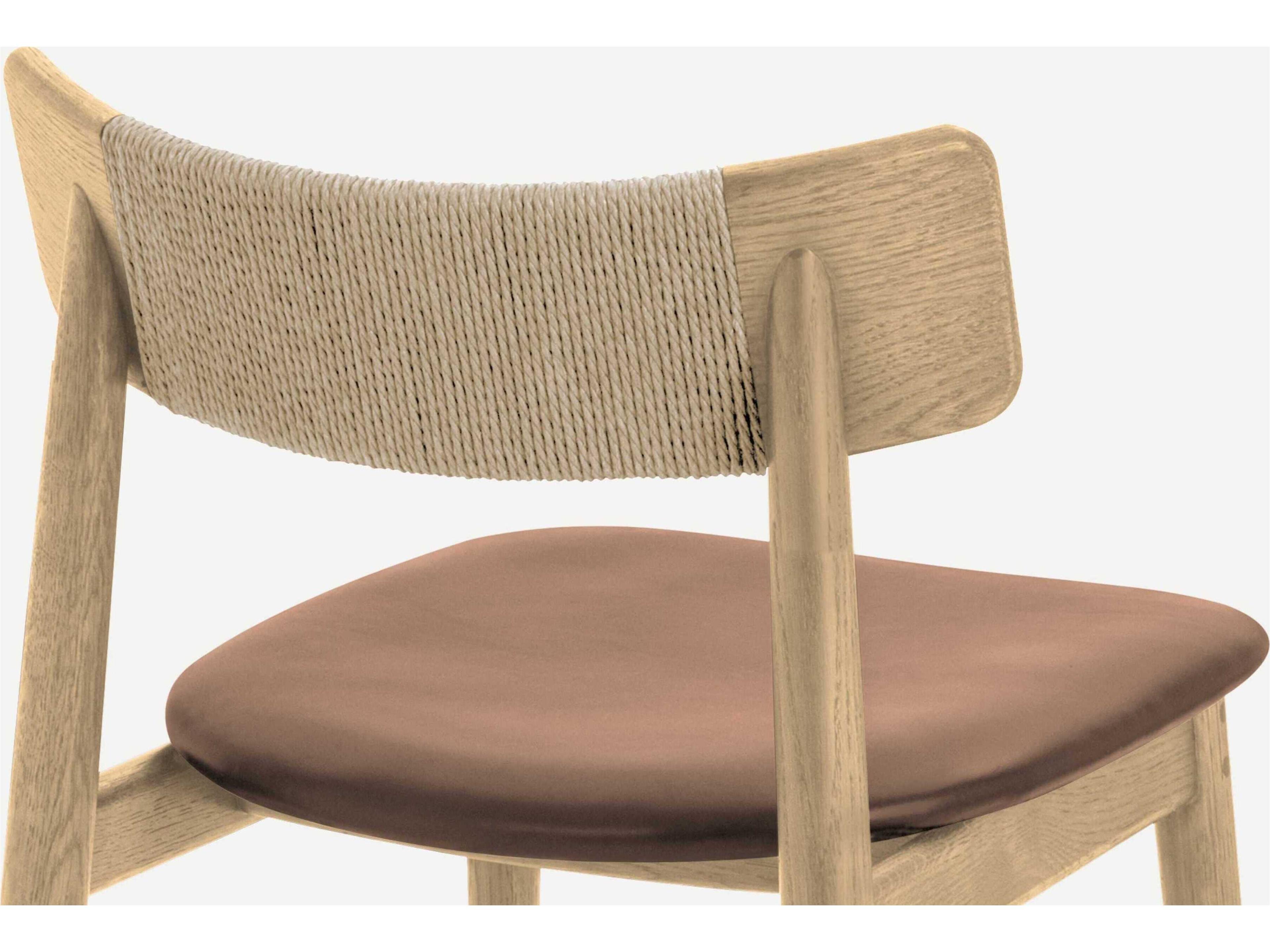 Union Home Converse Natural Cognac Leather Oak Wood Counter Stool