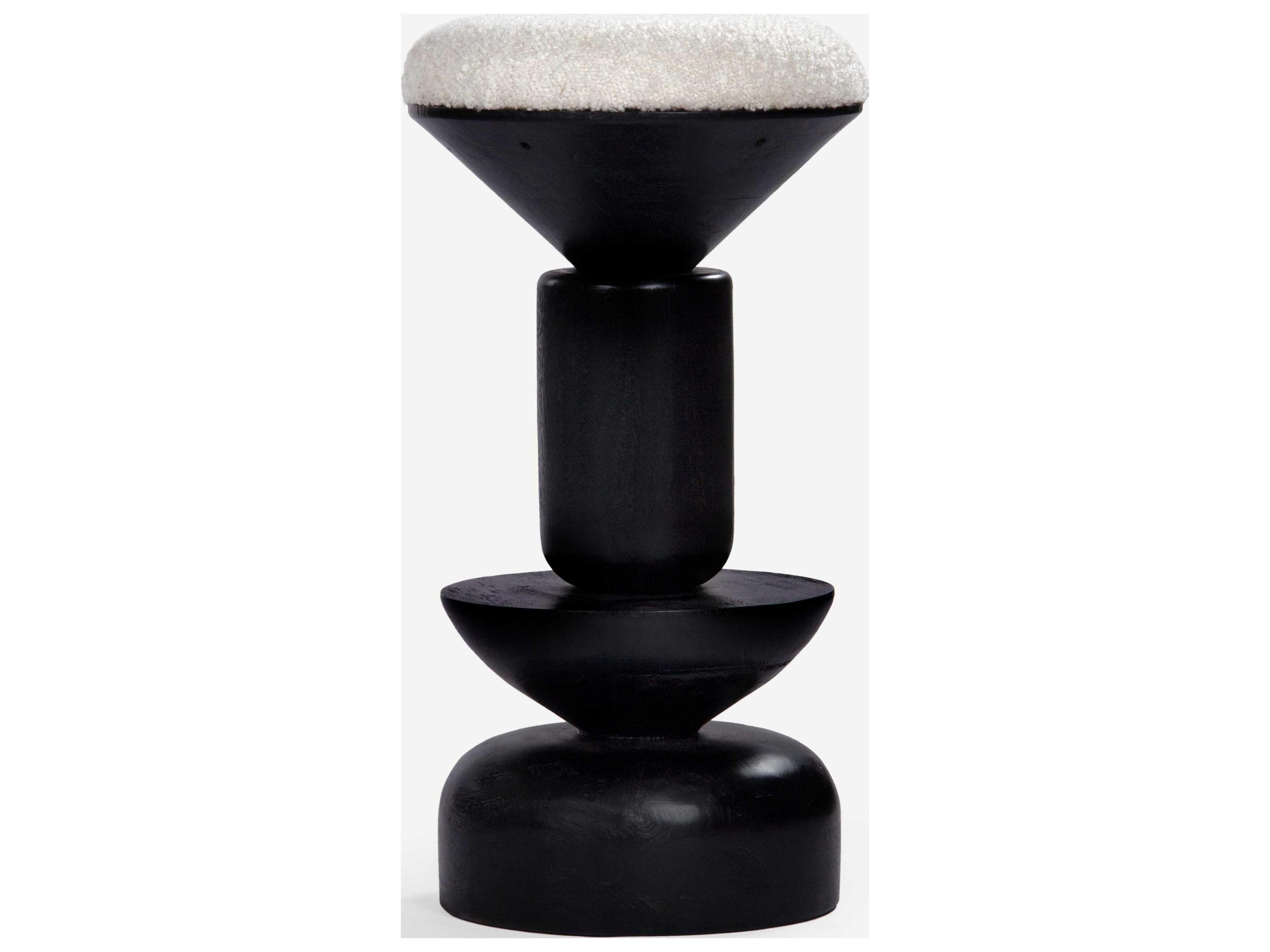 Kebab Charcoal Upholstered Hardwood Bar Stool