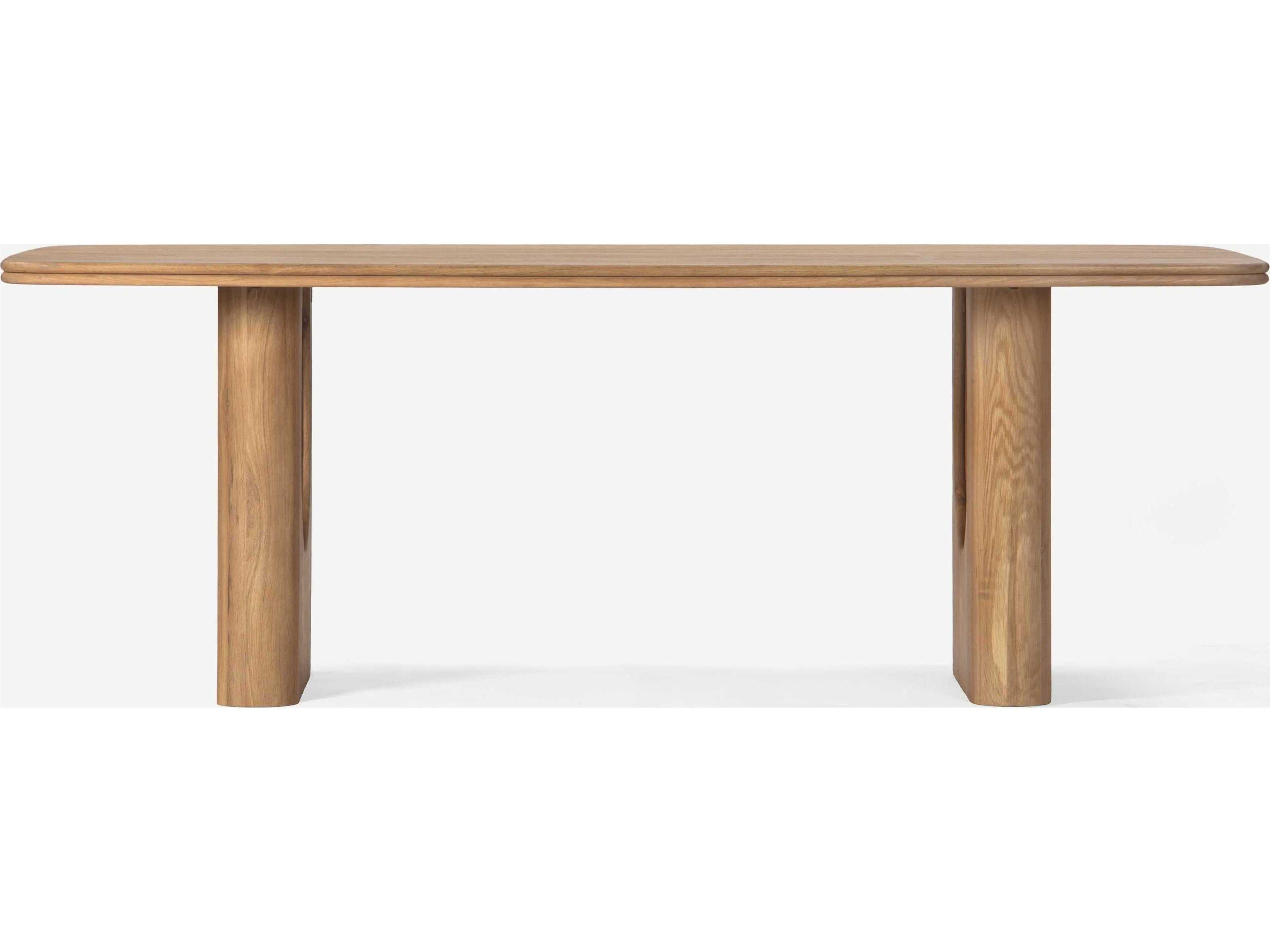 Union Home Layered Rectangular Wood Natural Dining Table