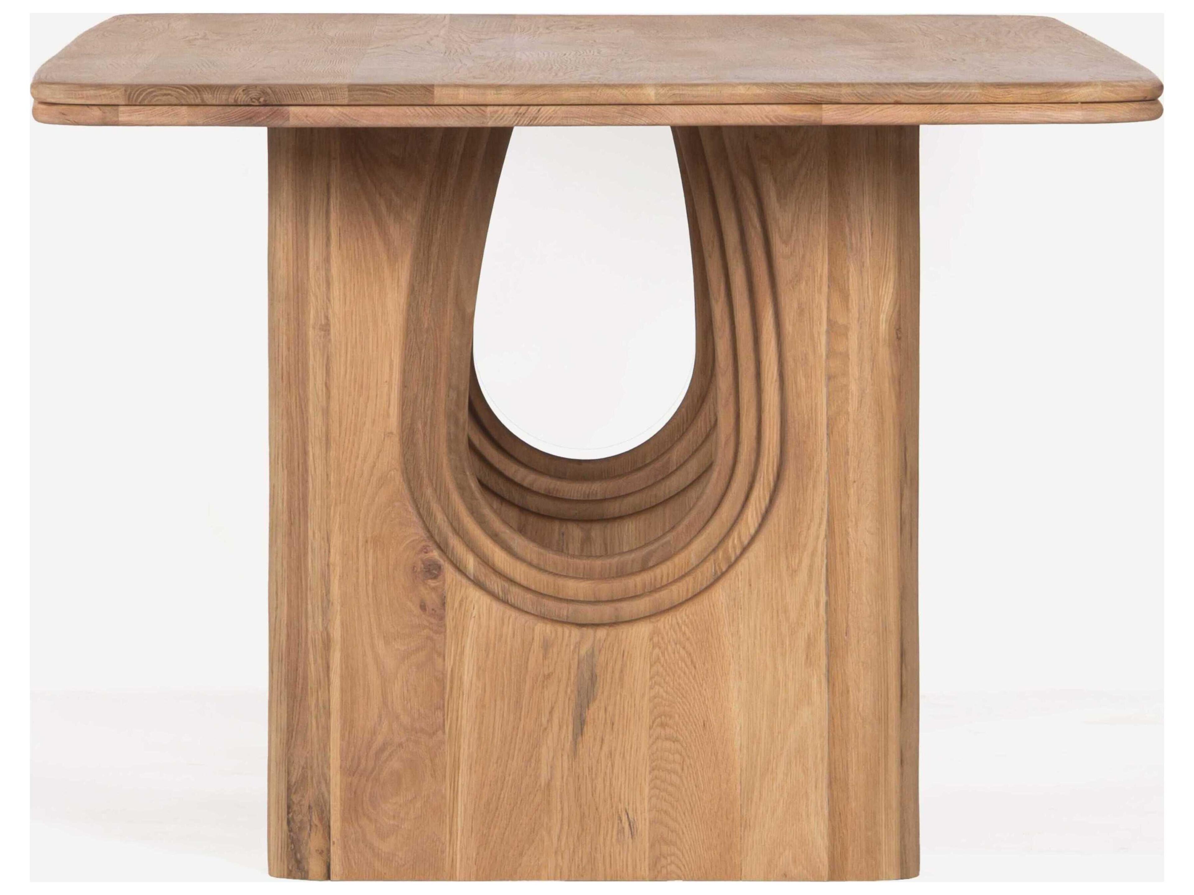 Union Home Layered Rectangular Wood Natural Dining Table