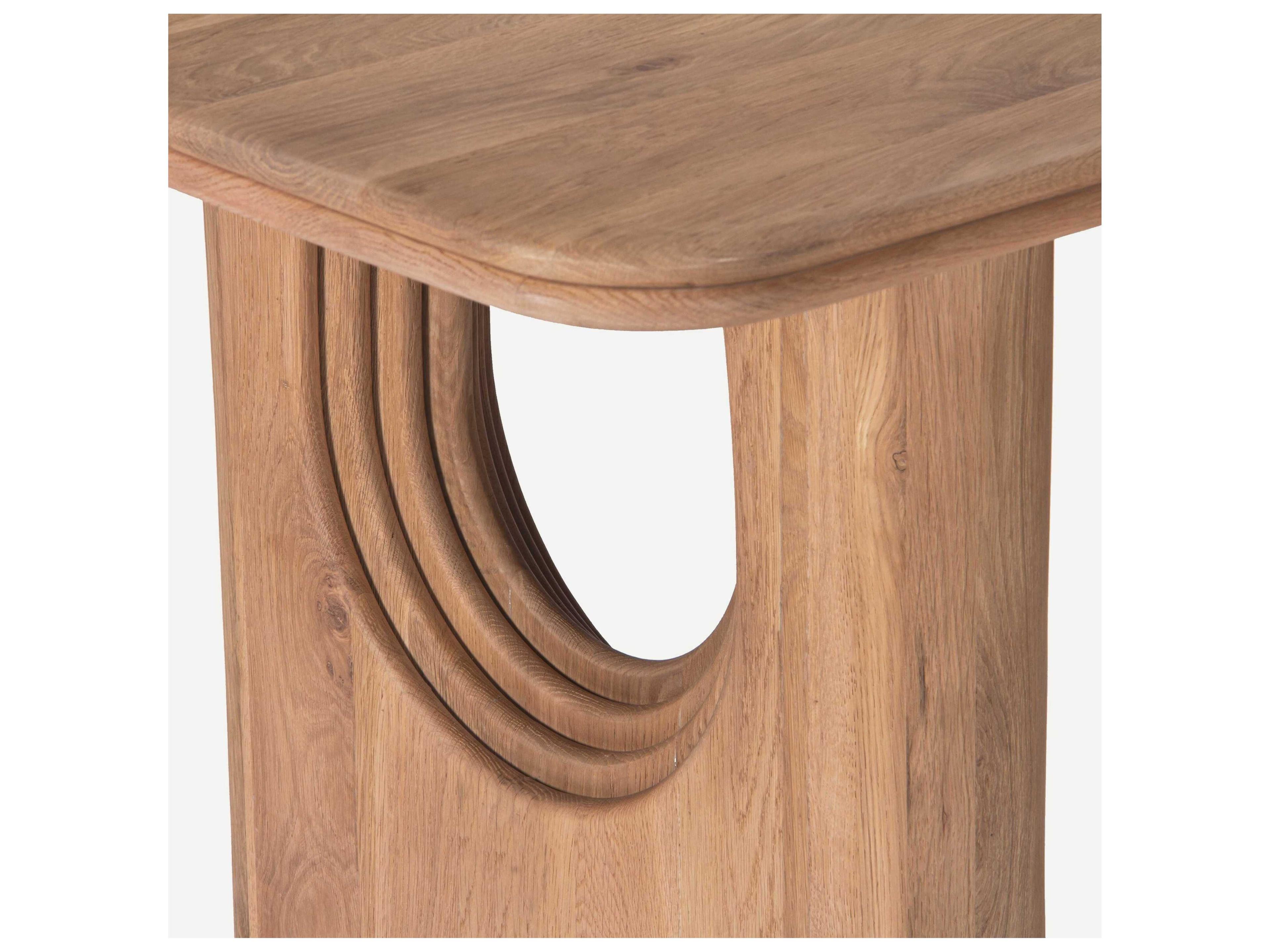 Union Home Layered Rectangular Wood Natural Dining Table