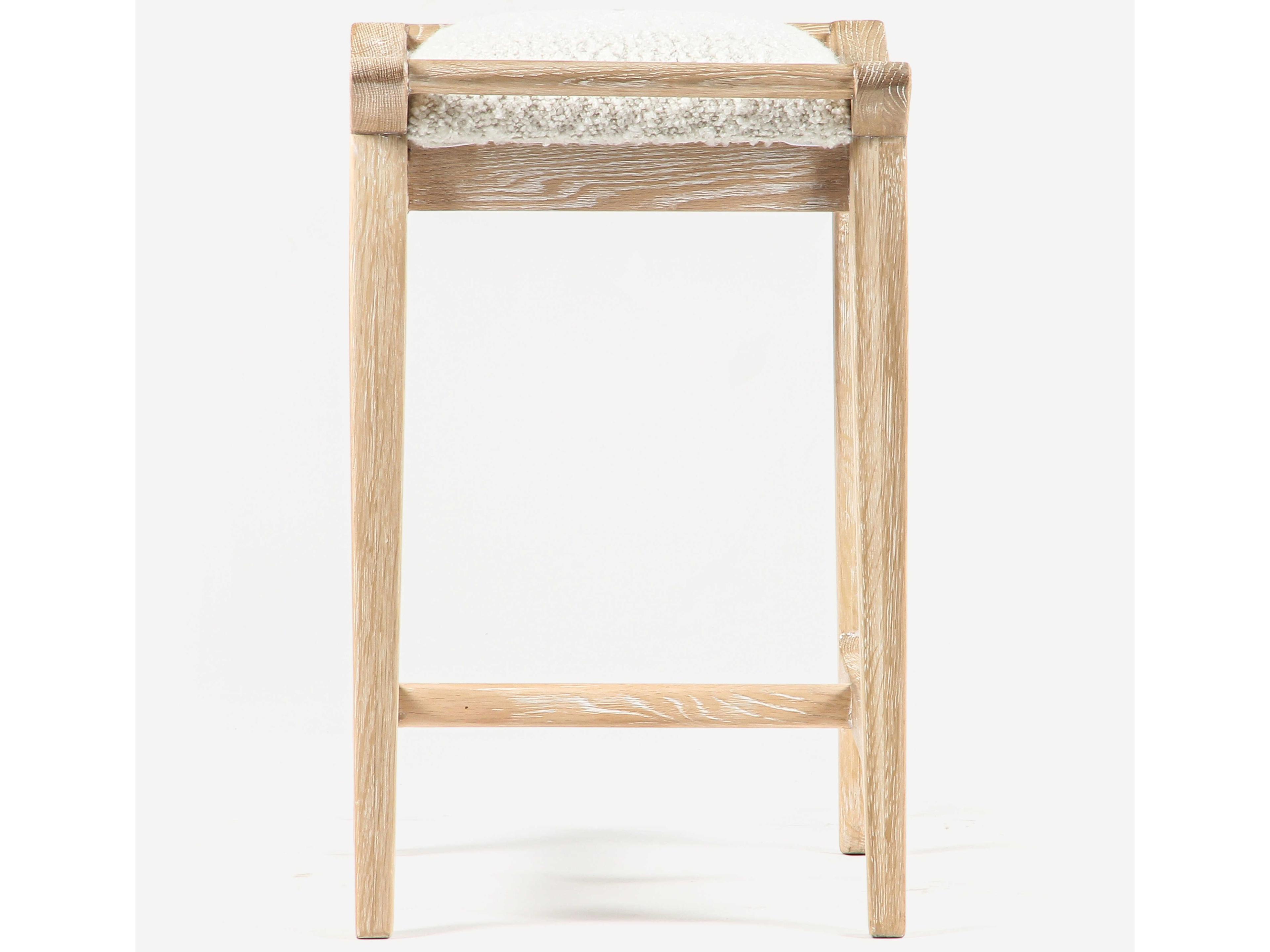 Union Home Porter Cerused Oak Upholstered Wood Counter Stool