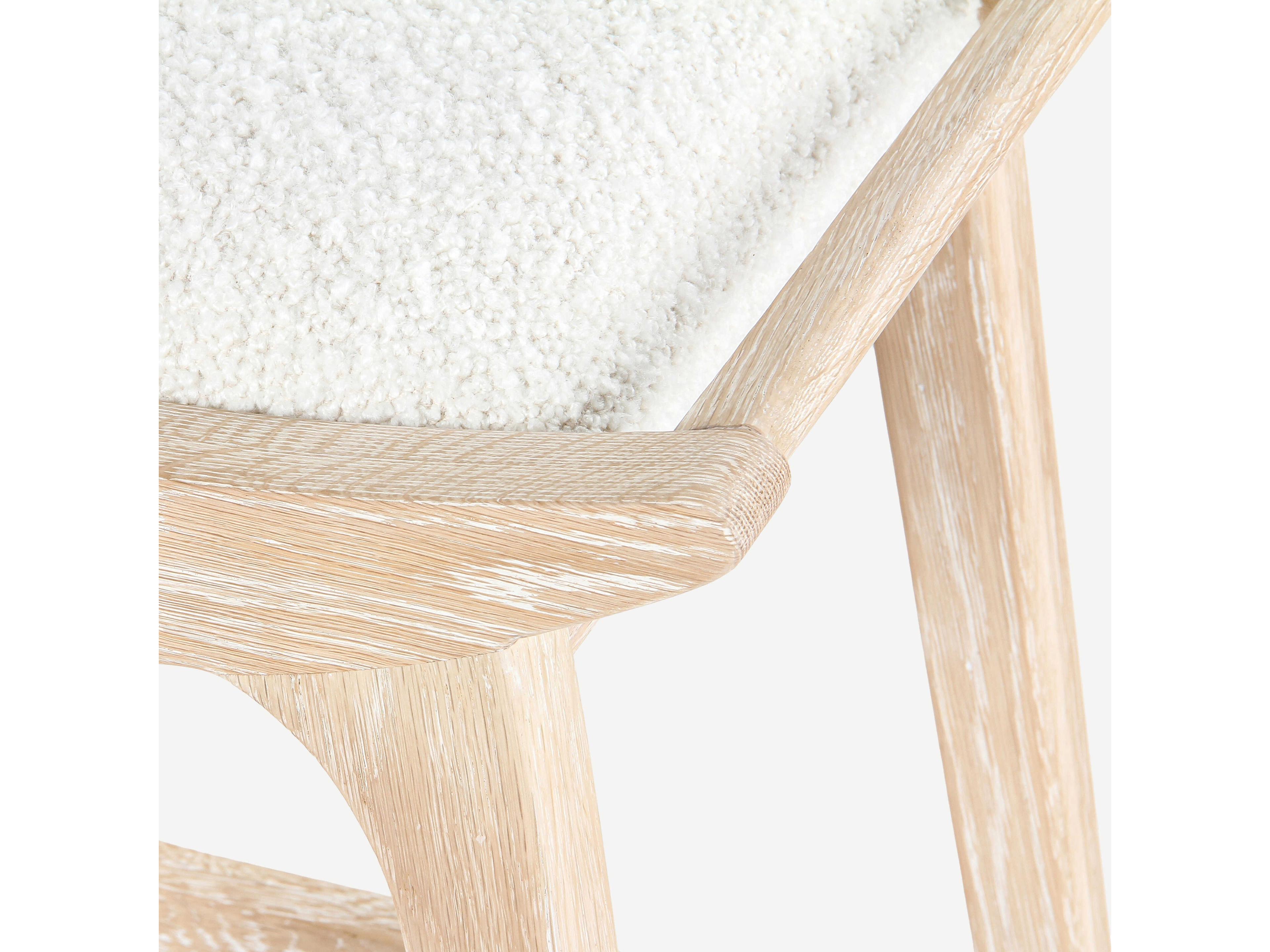 Union Home Porter Cerused Oak Upholstered Wood Counter Stool