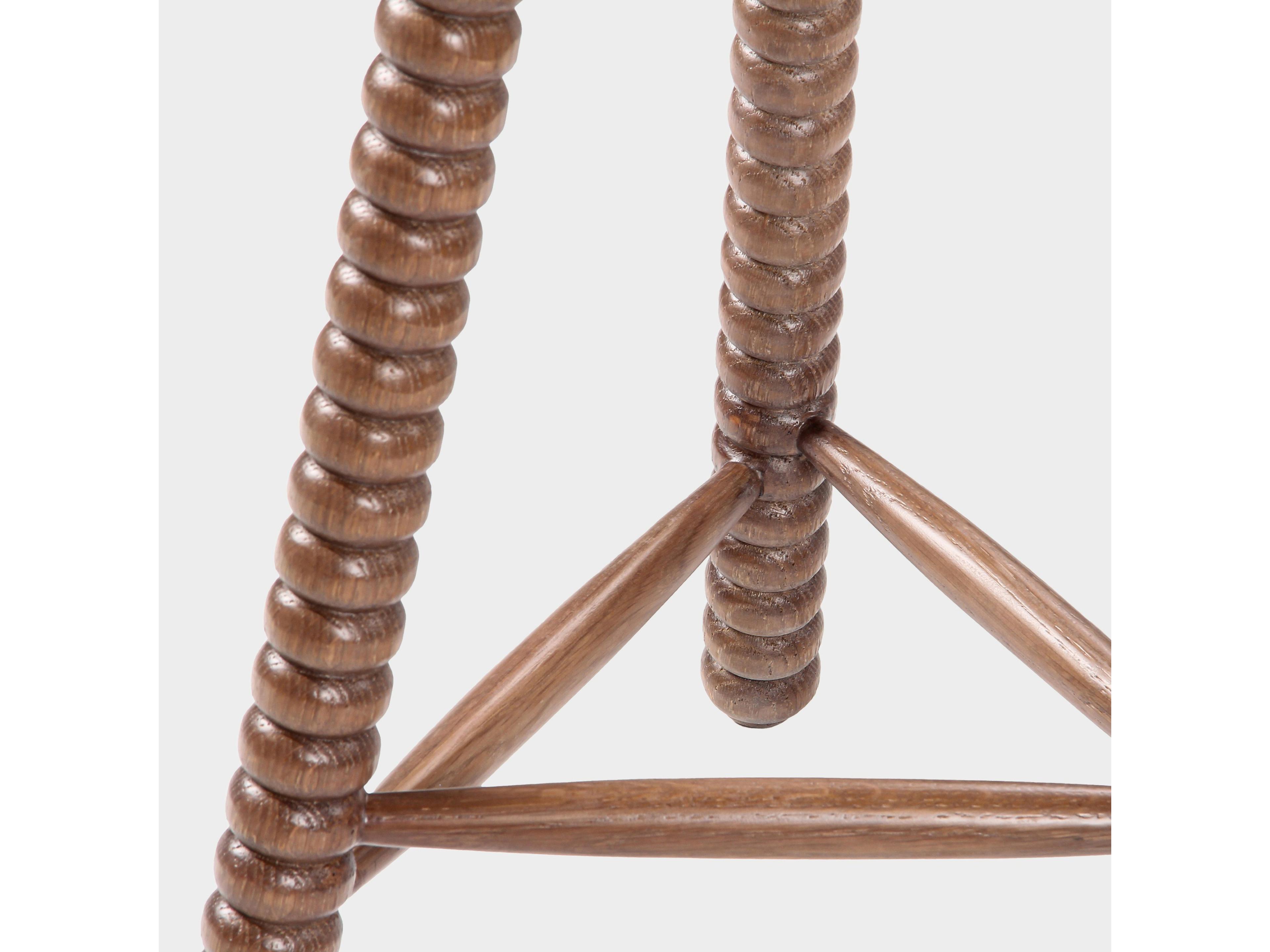 Union Home Twist Light Walnut Upholstered Oak Wood Counter Stool