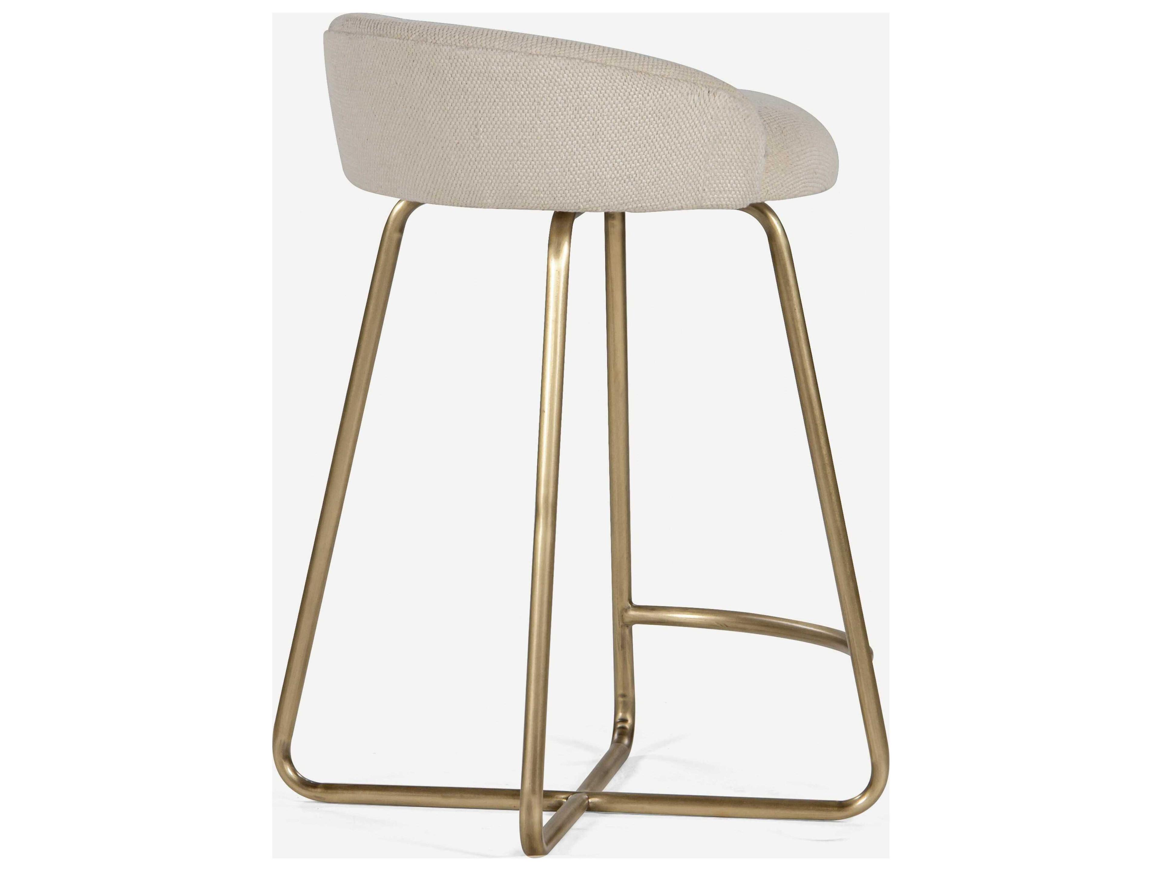 Union Home Clipper Antique Brass Upholstered Counter Stool