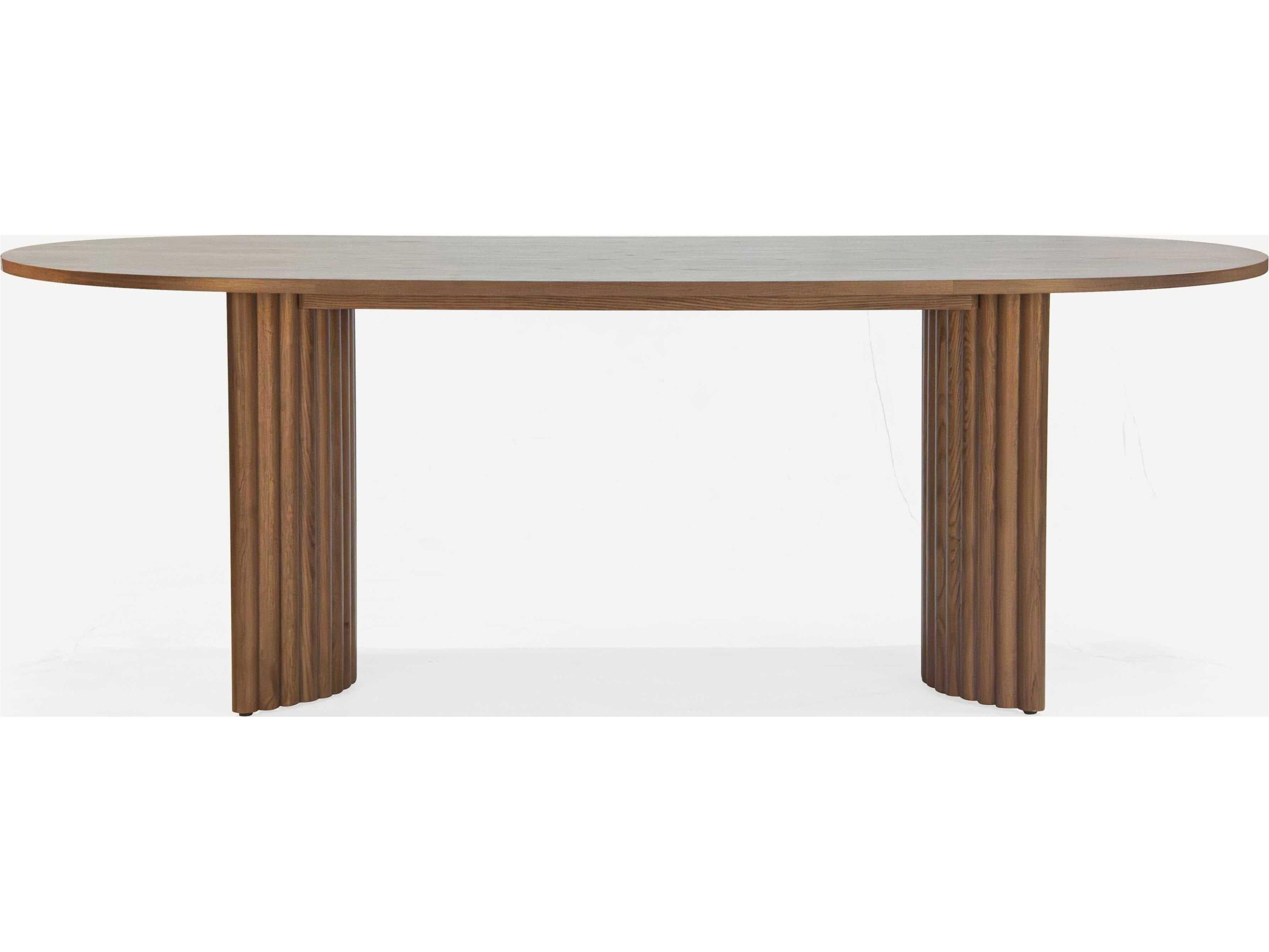 Union Home Accord Oval Wood Smoked Oak Dining Table