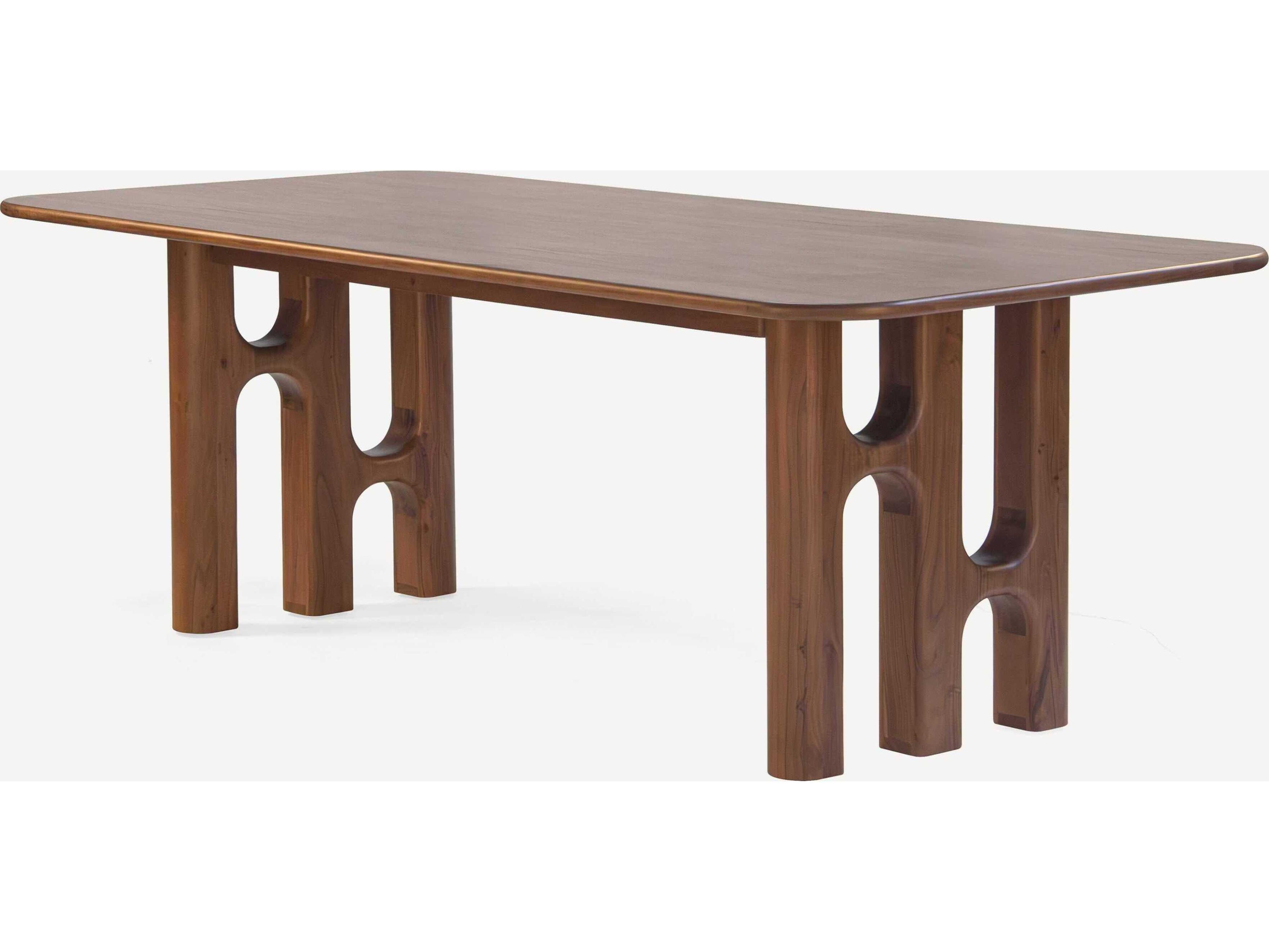 Union Home Grotto Rectangular Wood Light Walnut Dining Table