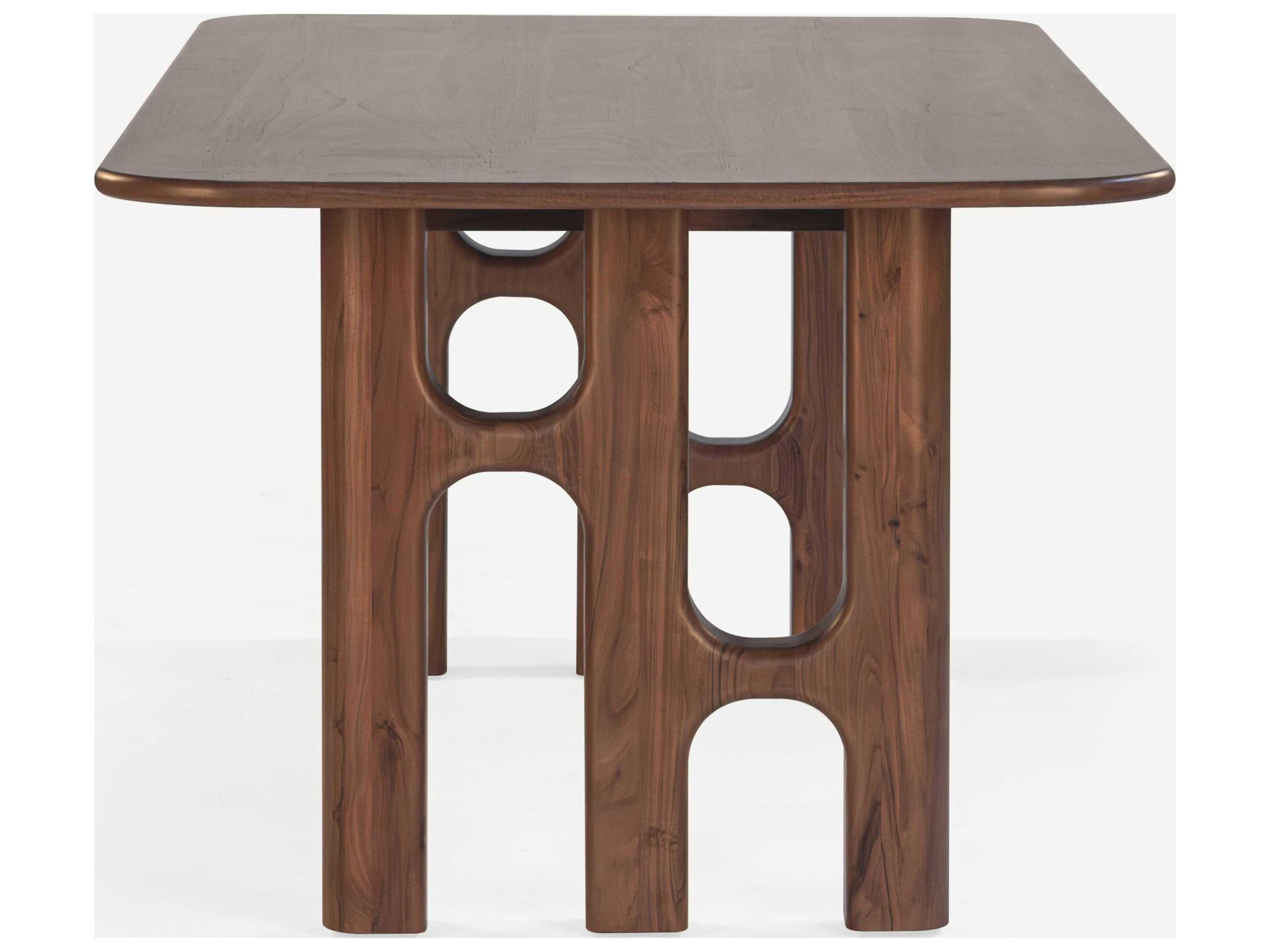 Union Home Grotto Rectangular Wood Light Walnut Dining Table