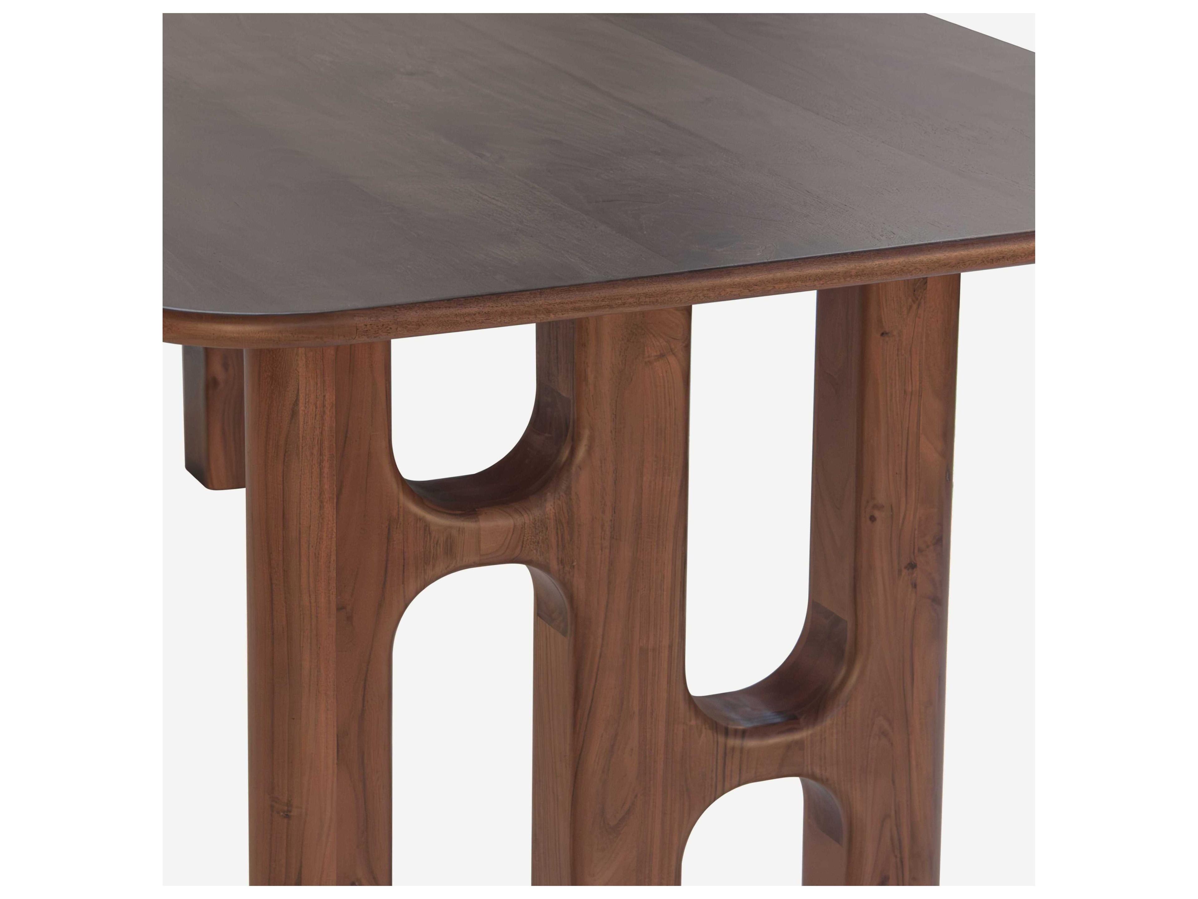 Union Home Grotto Rectangular Wood Light Walnut Dining Table