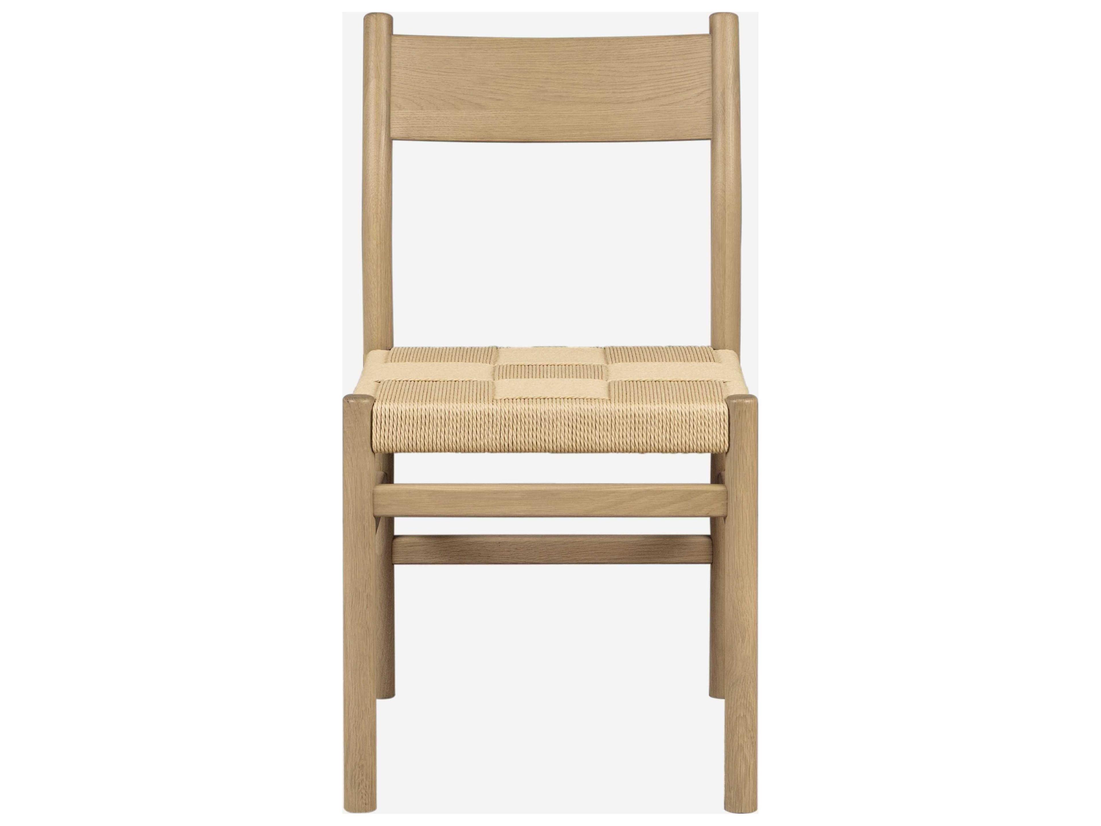Union Home Asher Oak Wood Natural Armless Dining Chair Set of 2