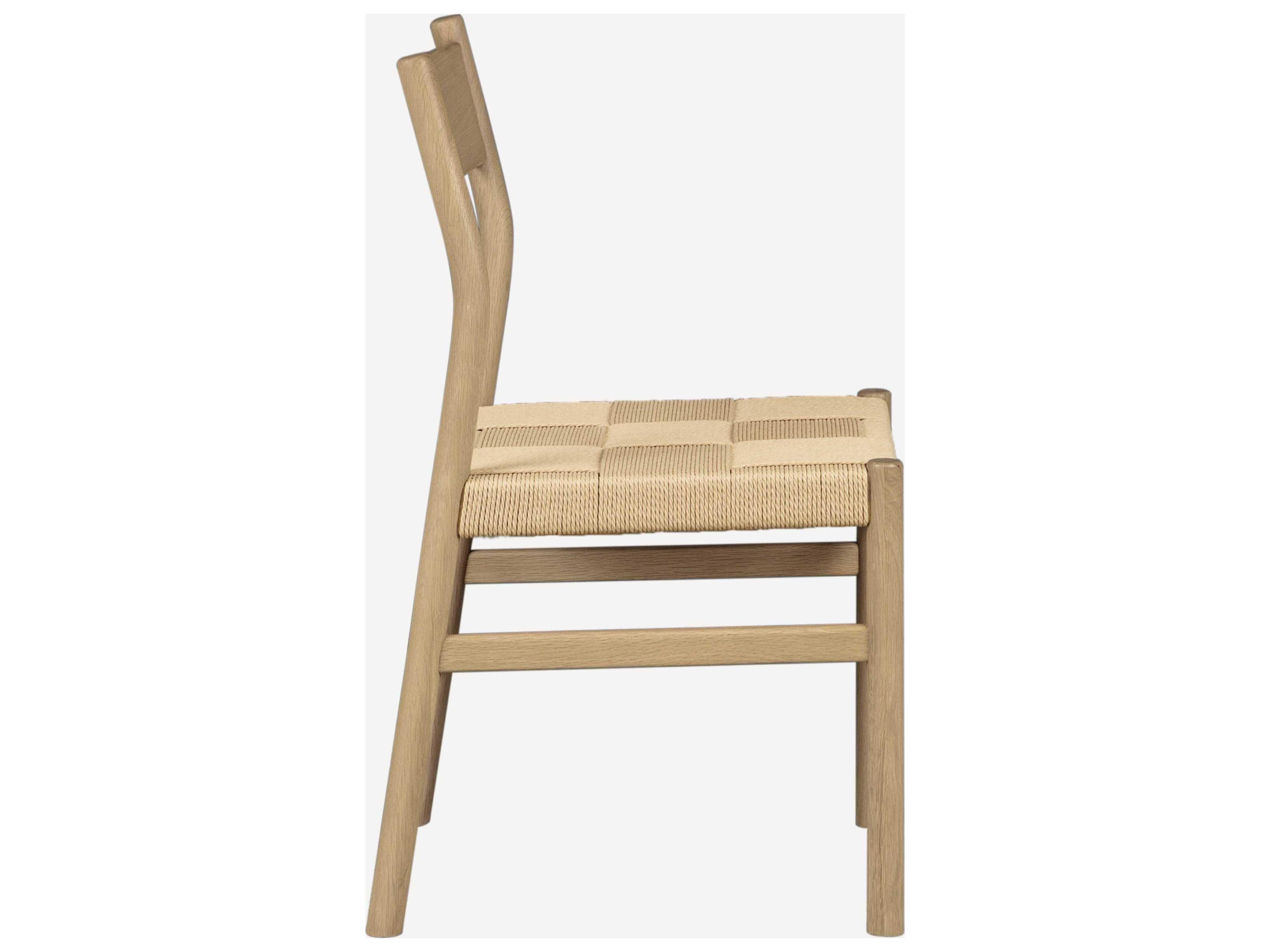 Union Home Asher Oak Wood Natural Armless Dining Chair Set of 2
