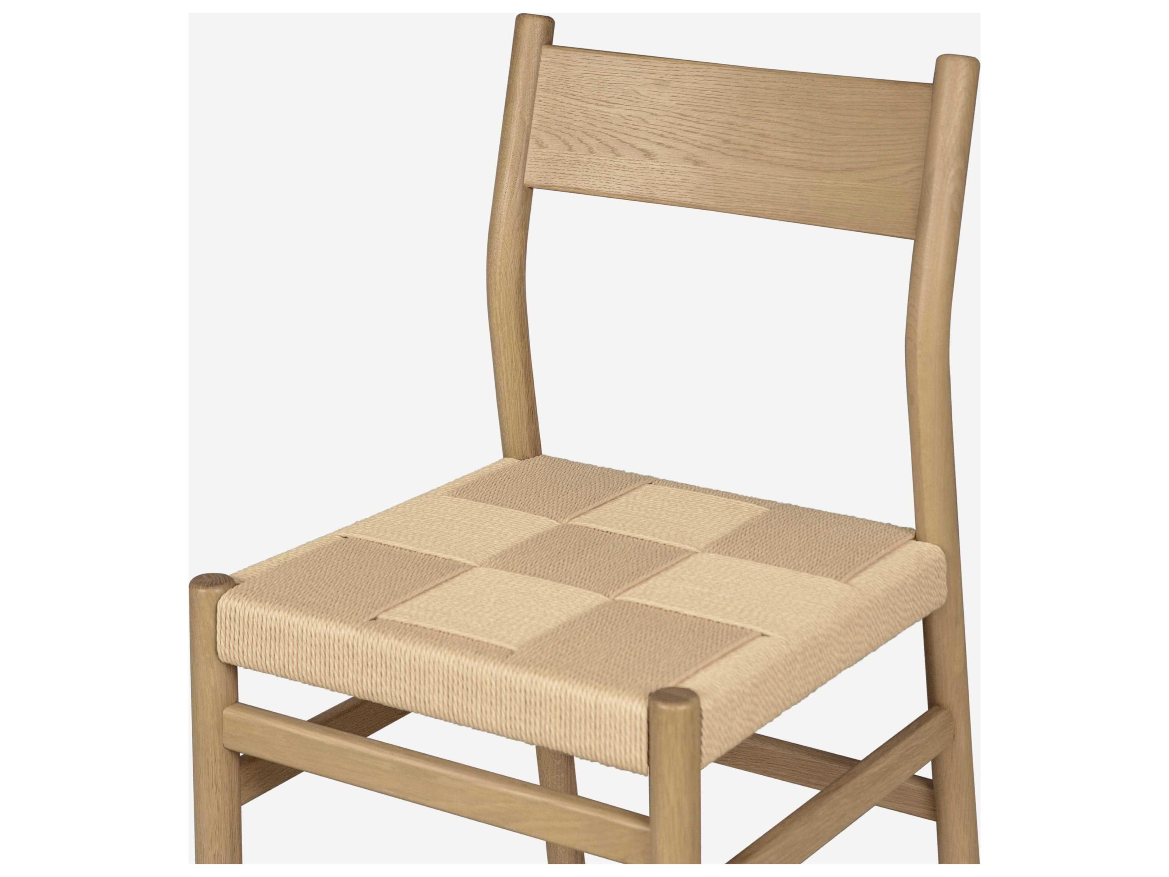 Union Home Asher Oak Wood Natural Armless Dining Chair Set of 2