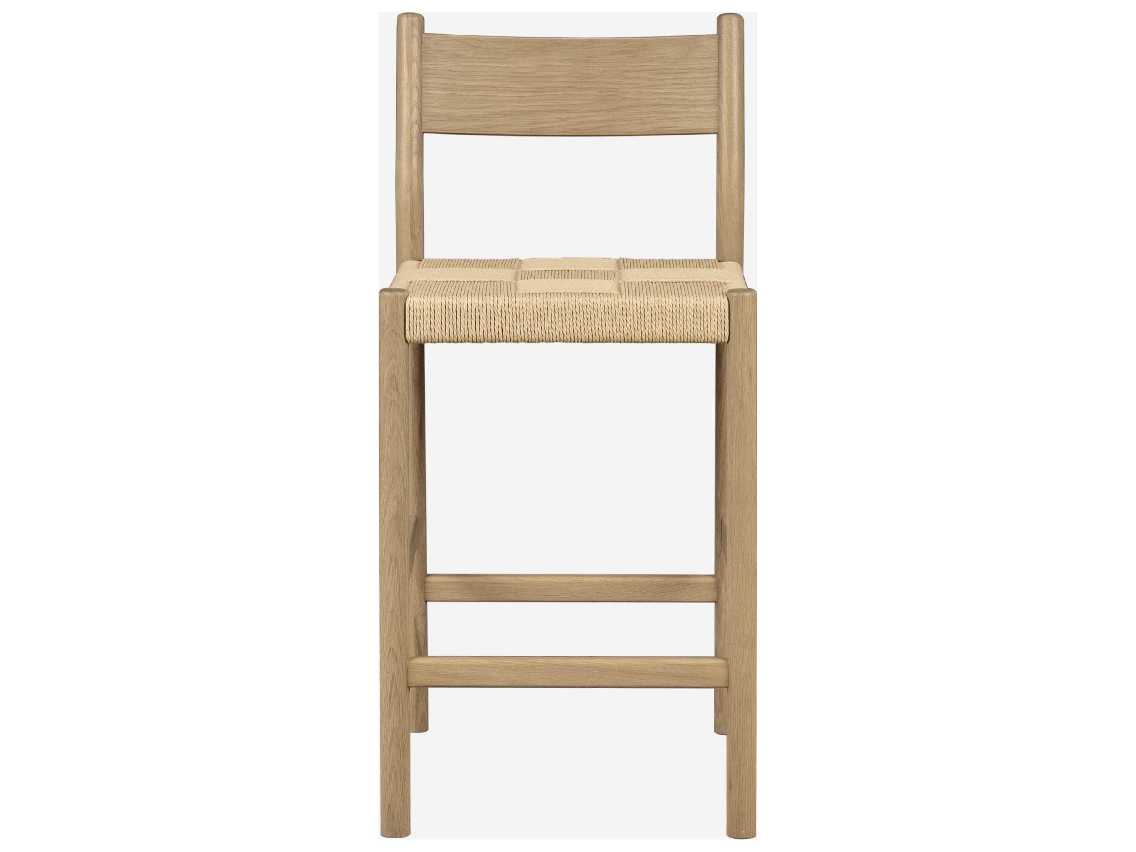 Union Home Asher Natural Oak Wood Counter Stool