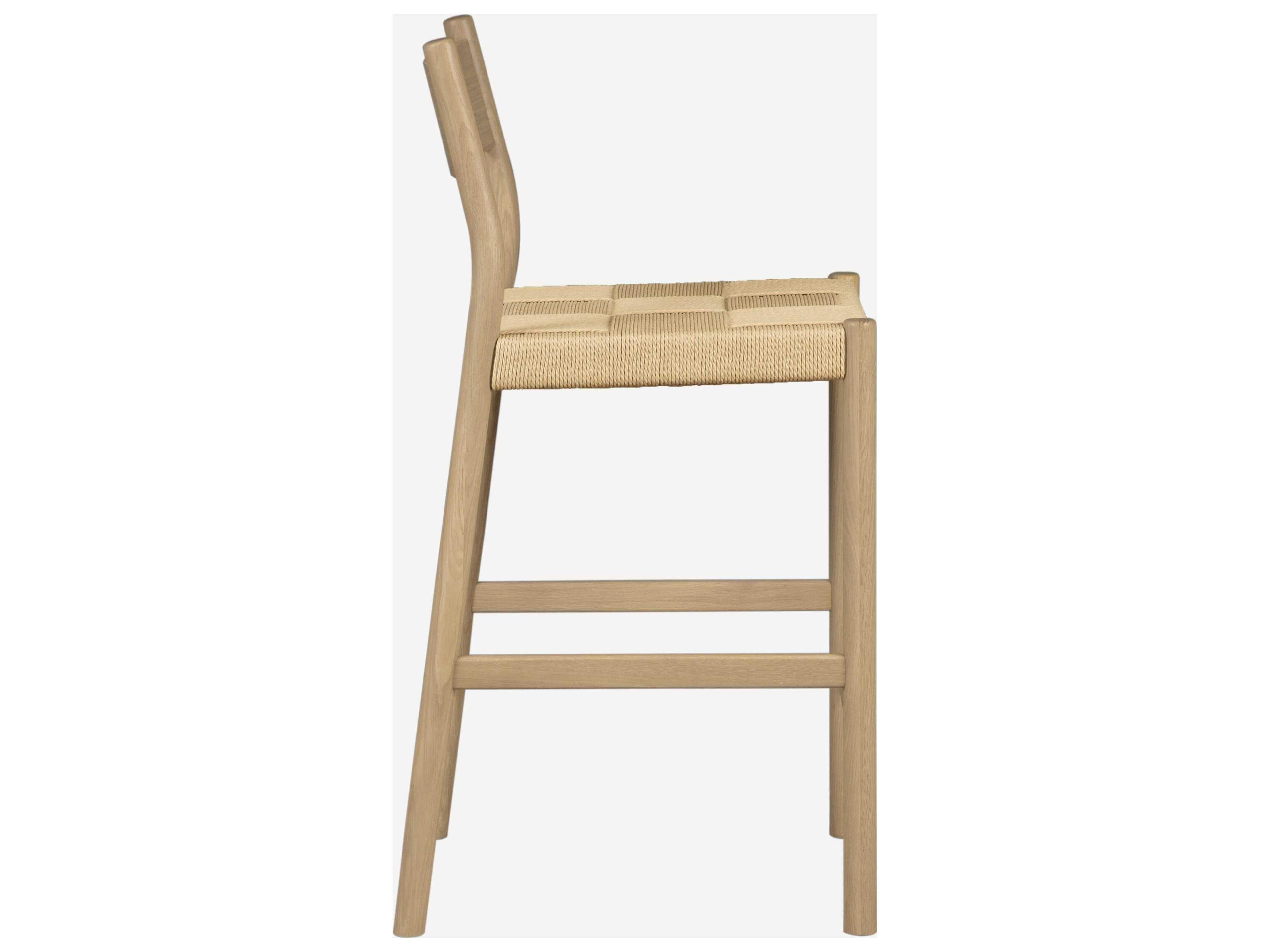 Union Home Asher Natural Oak Wood Counter Stool