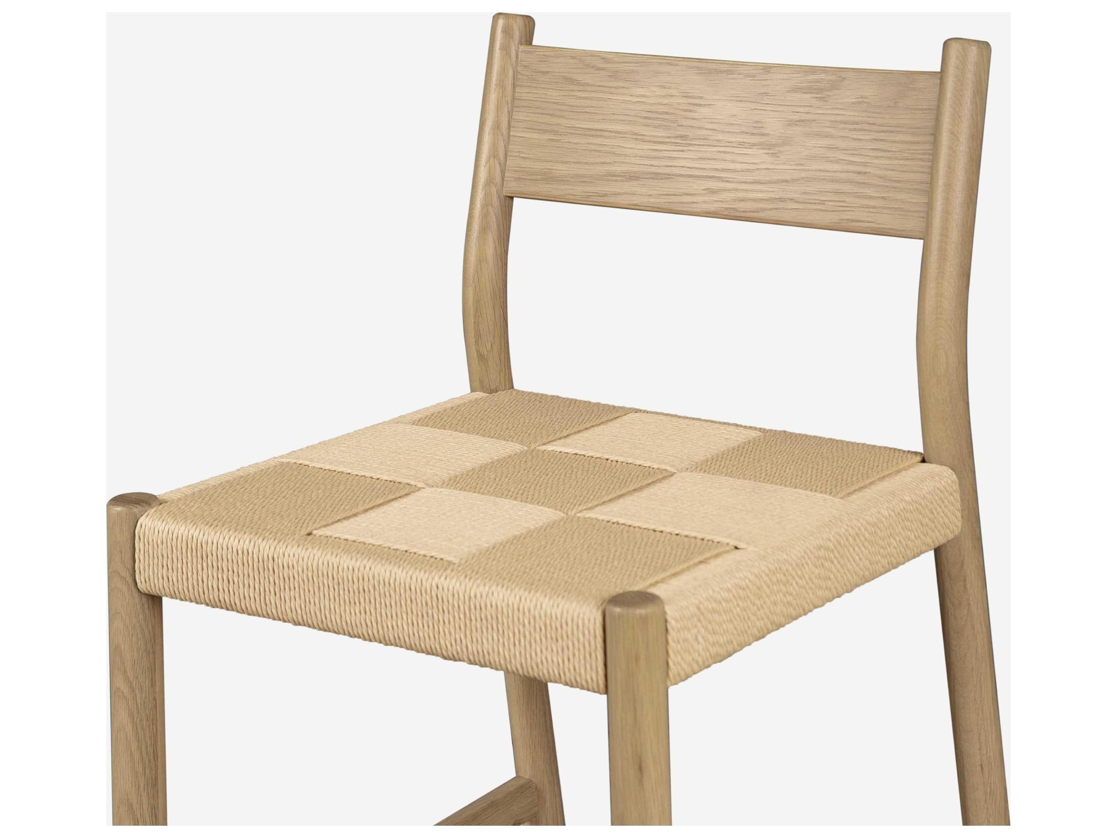 Union Home Asher Natural Oak Wood Counter Stool