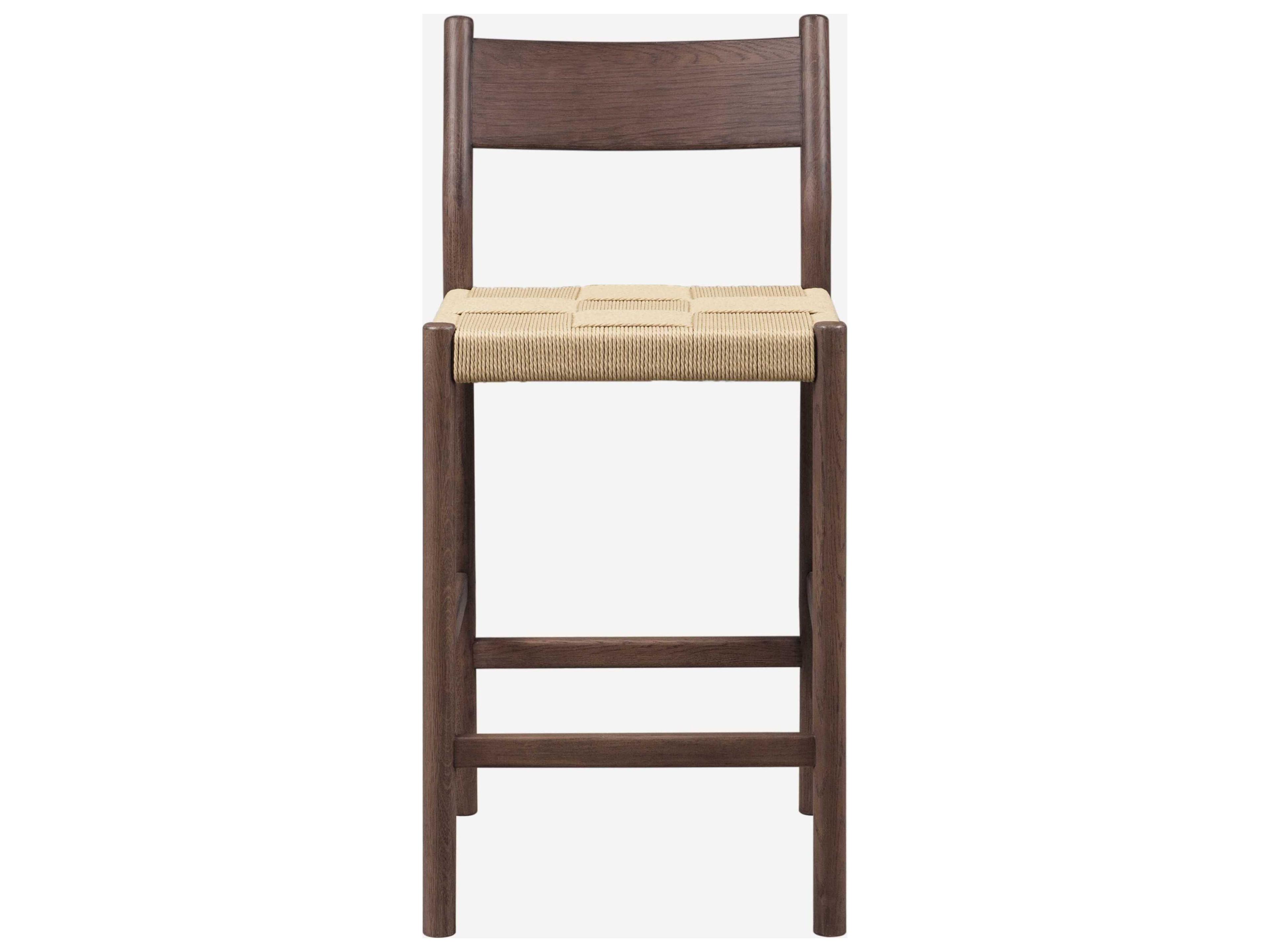 Union Home Asher Walnut Oak Wood Counter Stool